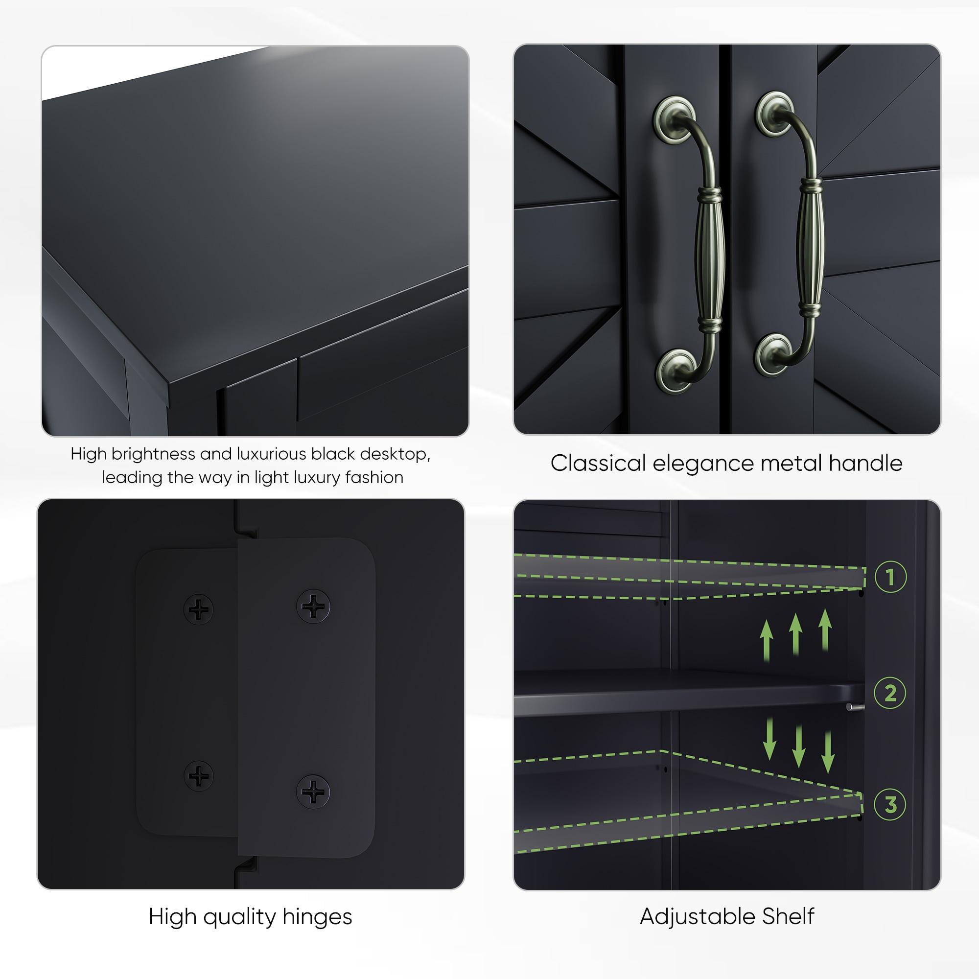 Charlton Home® 4-Drawer Chest, 4 Drawer Dresser TV Stand , Dressers Bedroom Furniture Large Storage Tower Unit