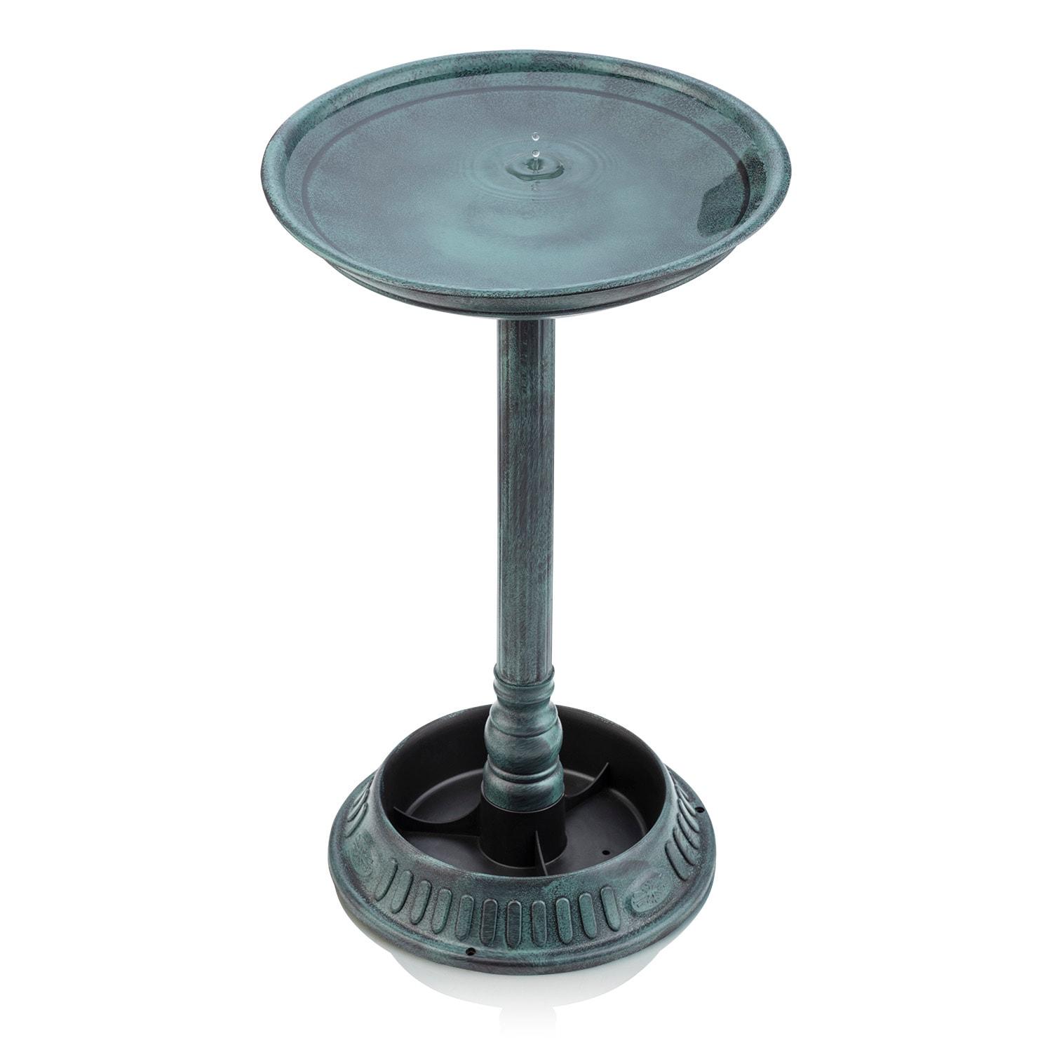 Alpine Corporation Plastic Bird Bath with Plant Adaptability, Green