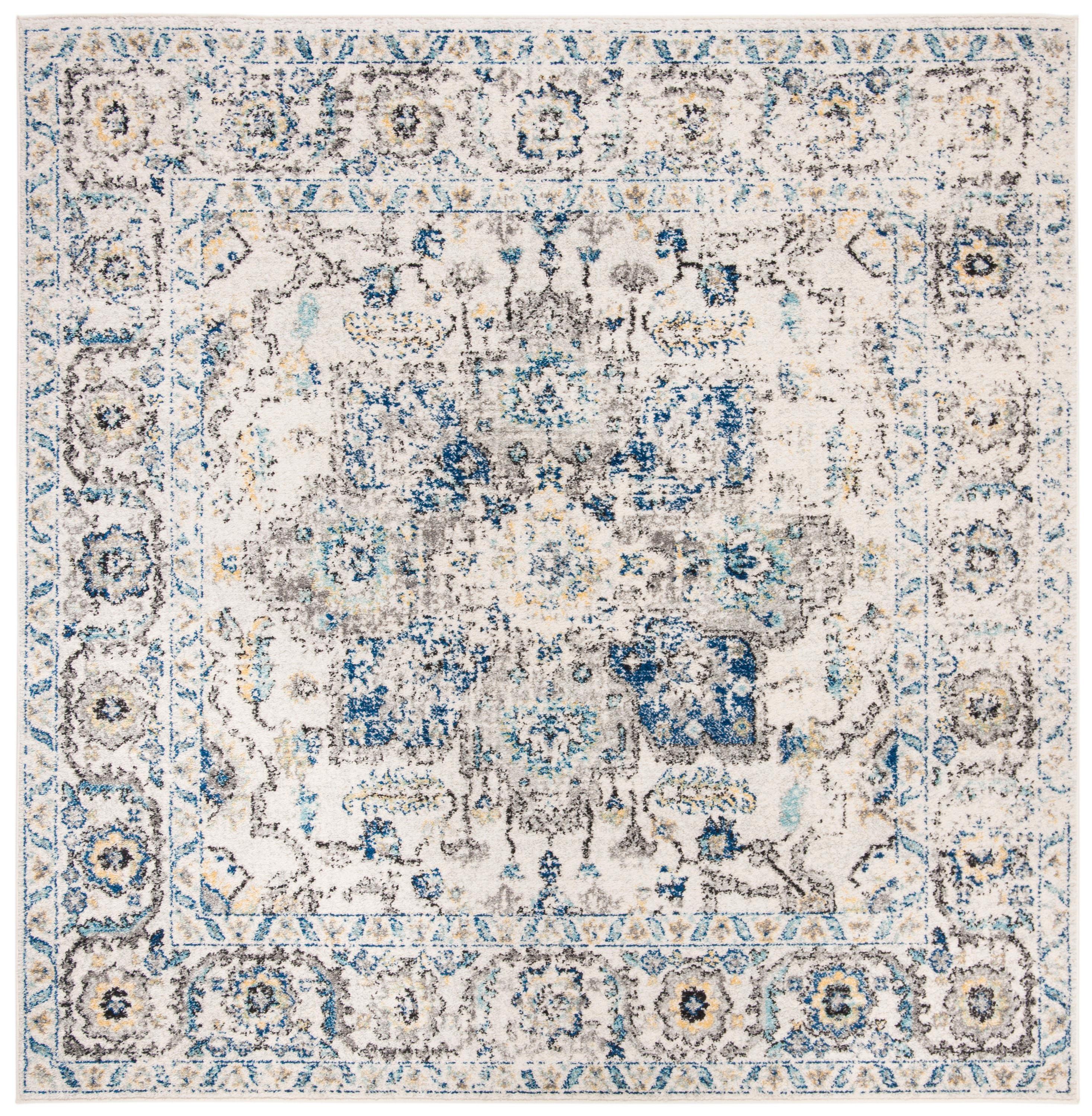 Madison MAD603 Power Loomed Indoor Area Rug - Grey/Ivory - 6'7"x6'7" - Safavieh