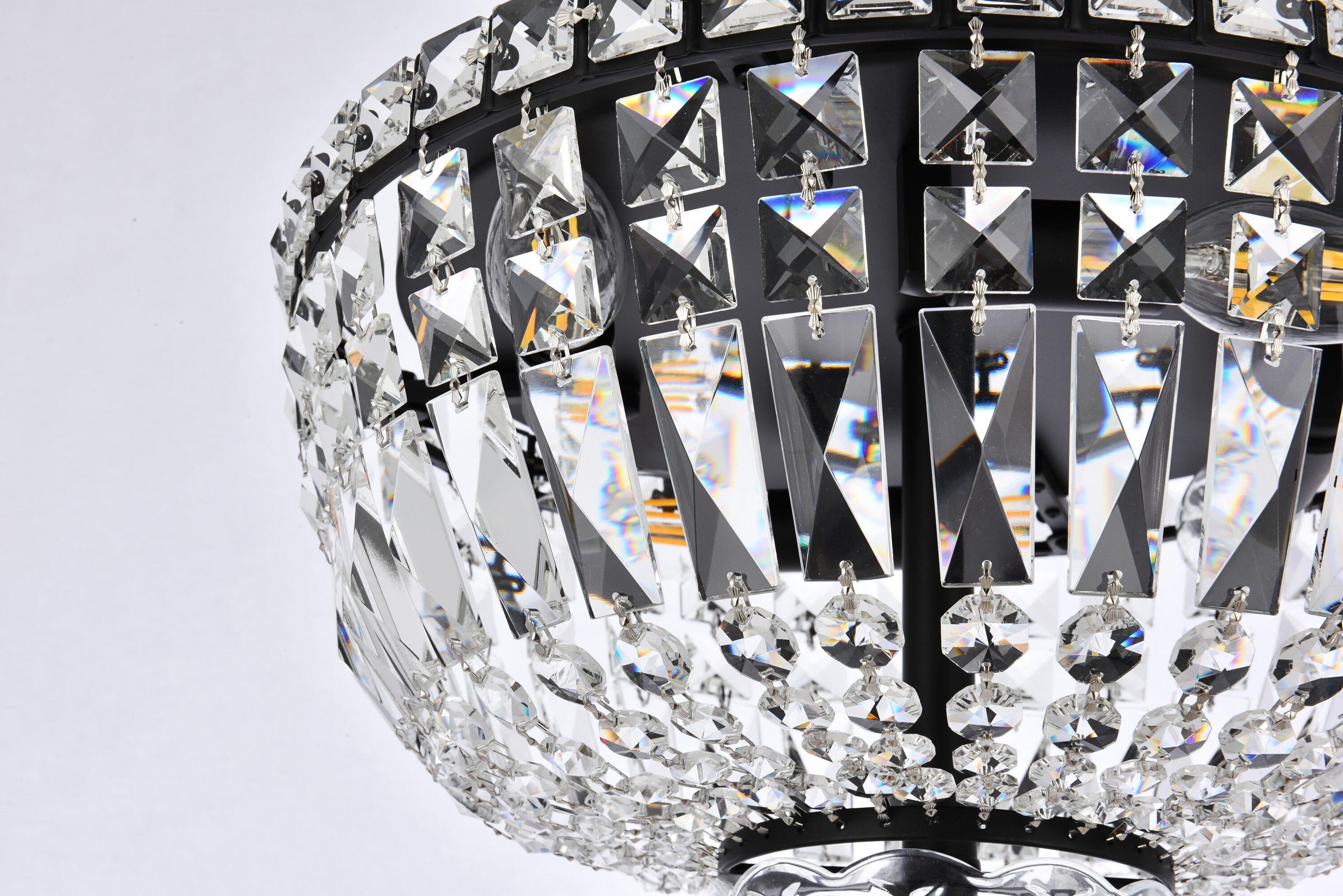 Elegant Lighting Tranquil 14 inch black flush mount