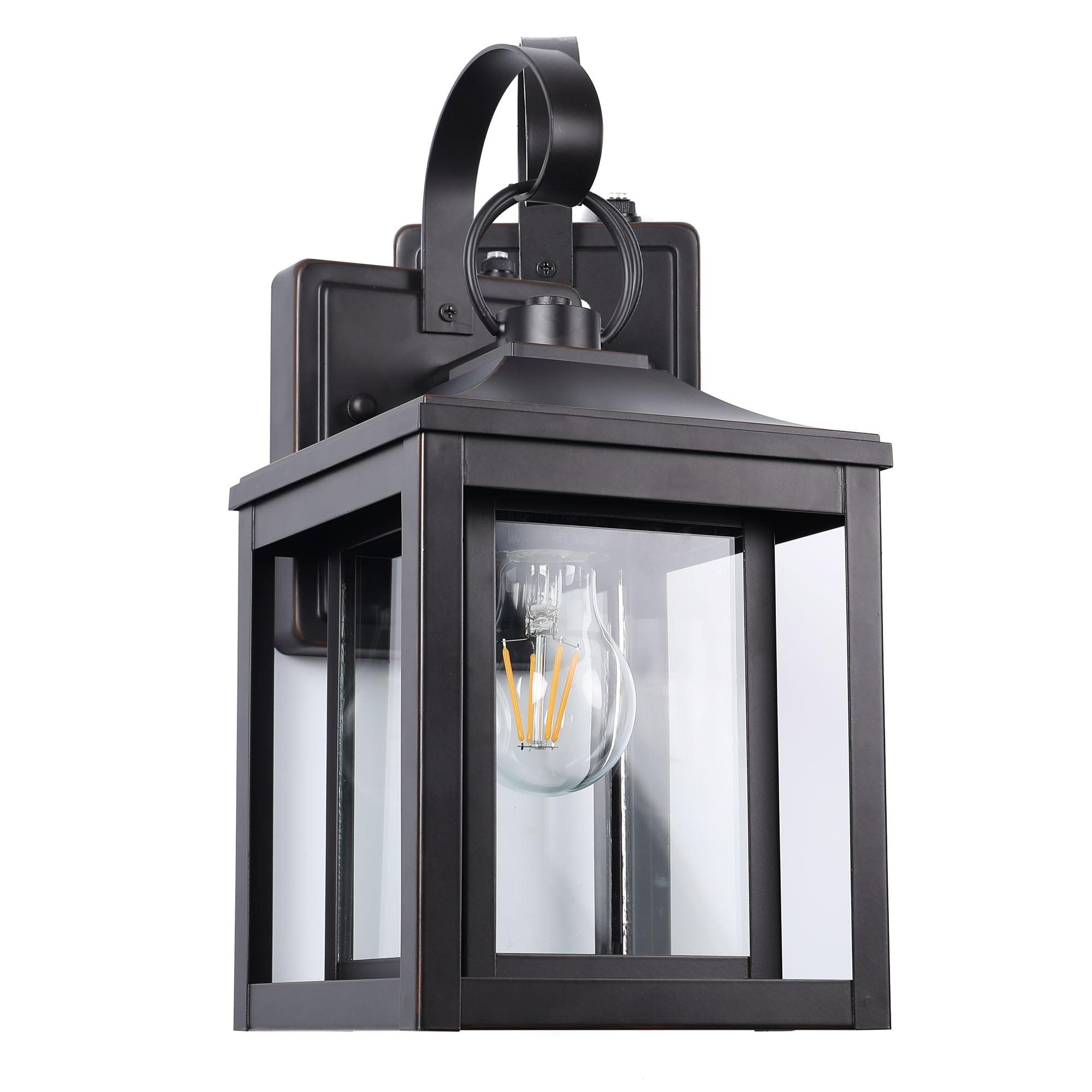 LamQee 1-Light 13"H Aluminum Outdoor Wall Lantern with Dusk to Dawn
