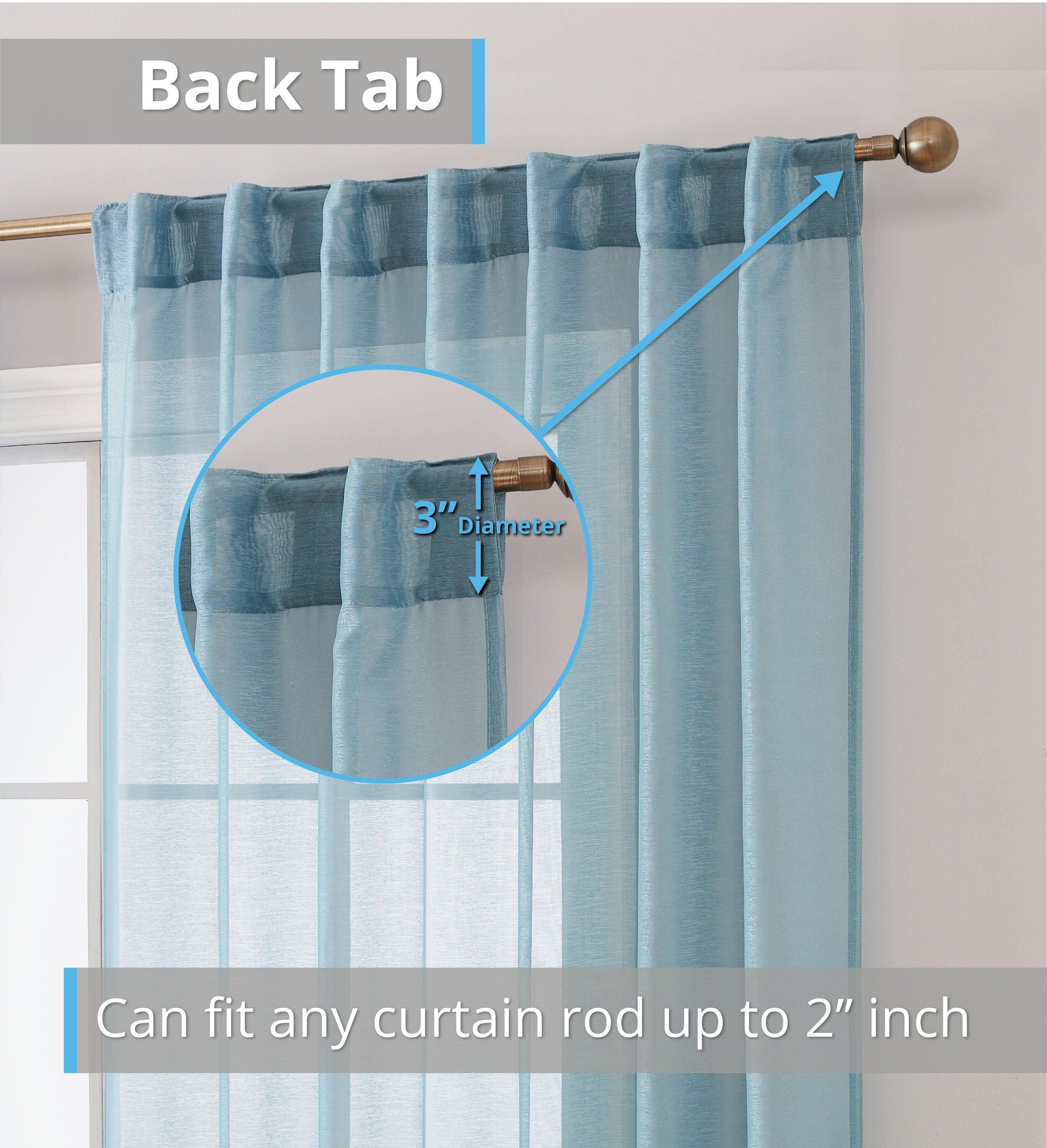Ebern Designs Lauren Polyester Semi Sheer Curtain Pair (Set of 2)