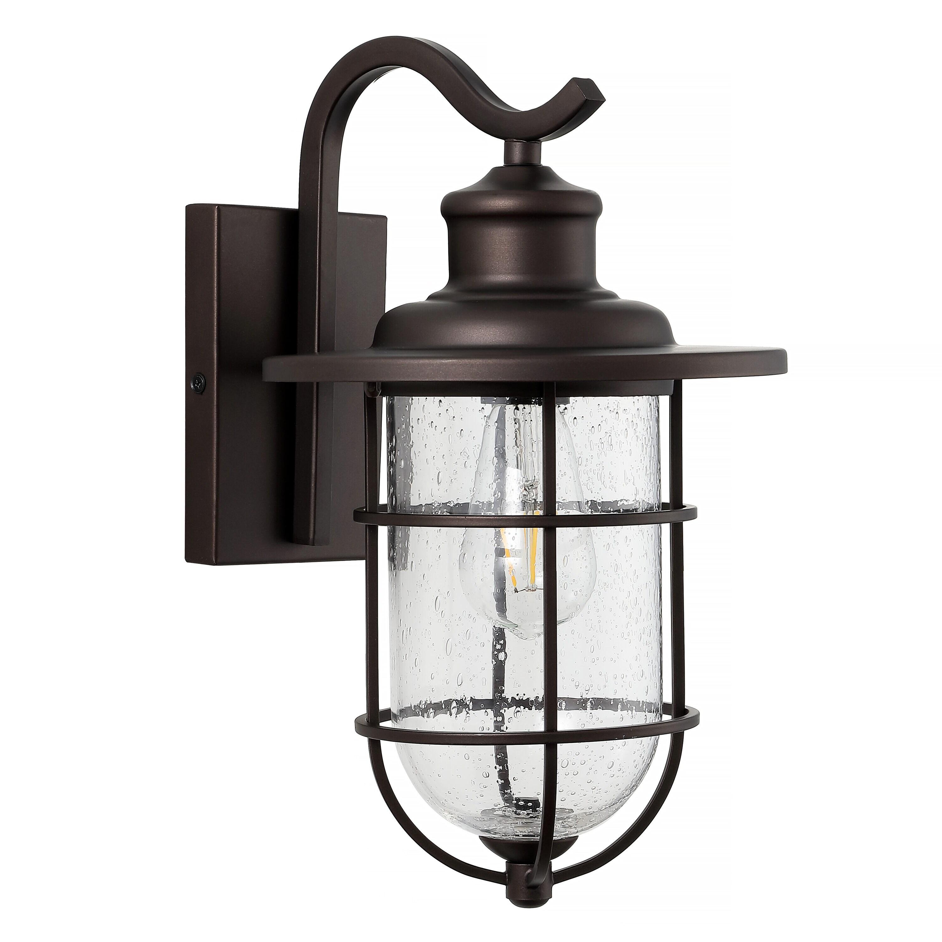 Westfield 10.5" Black Iron and Seeded Glass Outdoor Lantern