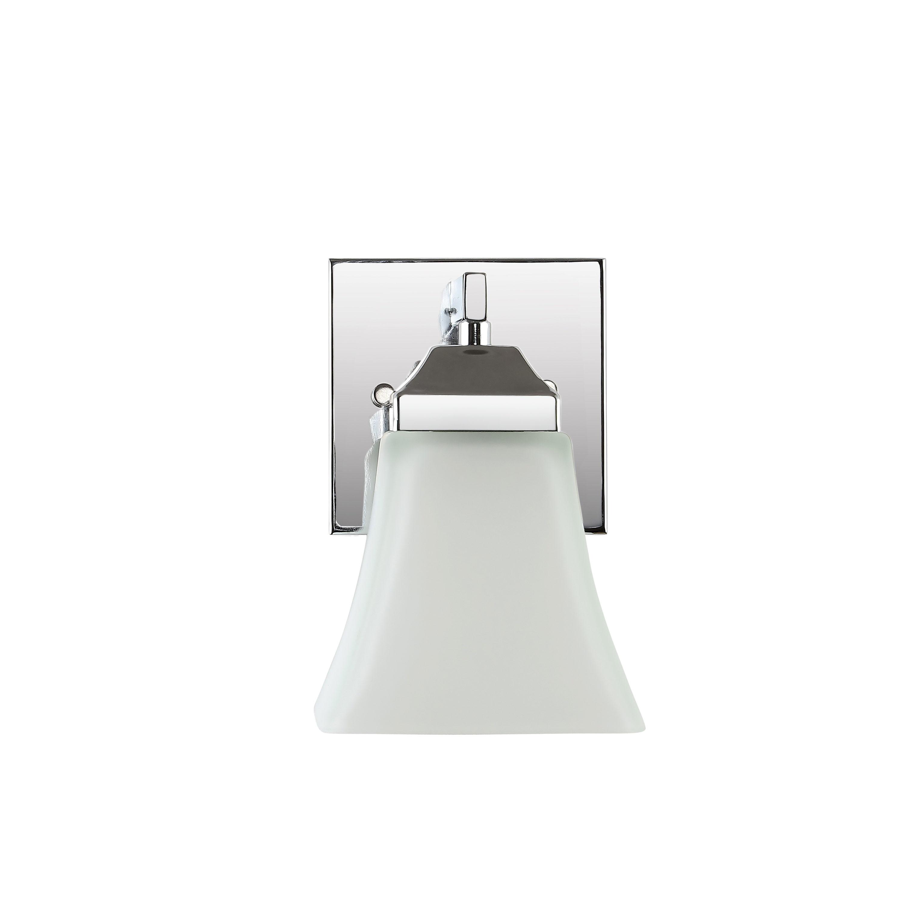 Staunton Chrome Polished 7.75" LED Vanity Light with Frosted Glass Shade