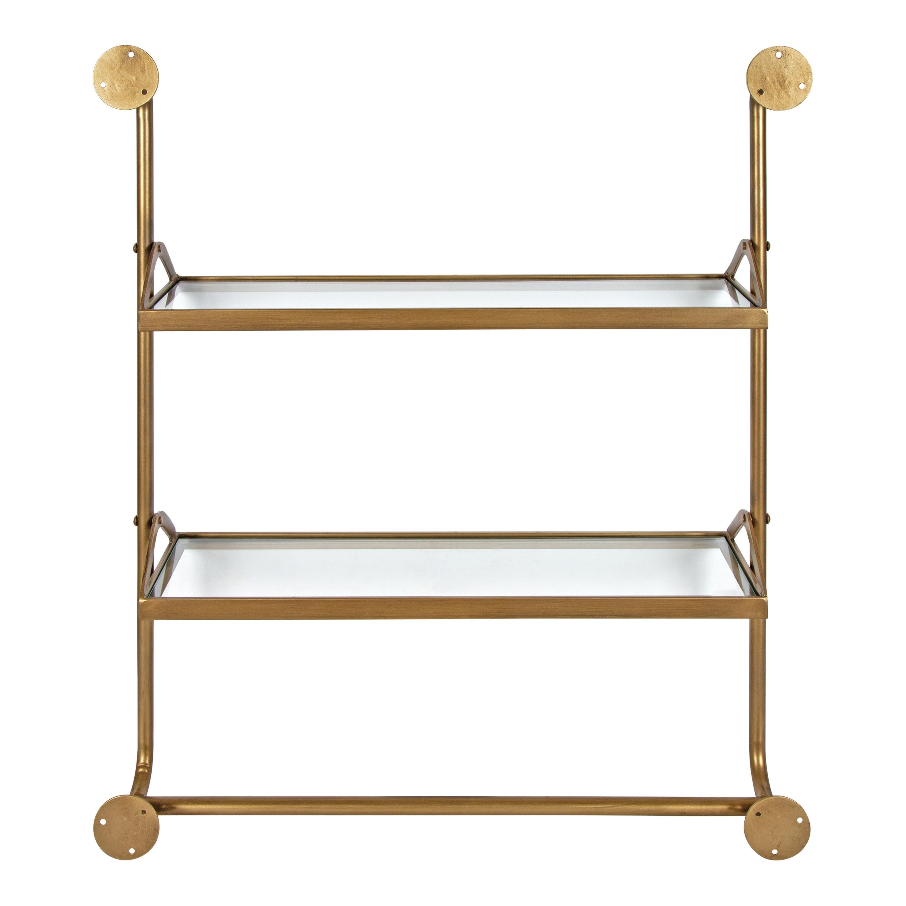 26" x 31" Marit Metal Wall Shelf Gold - Kate & Laurel All Things Decor