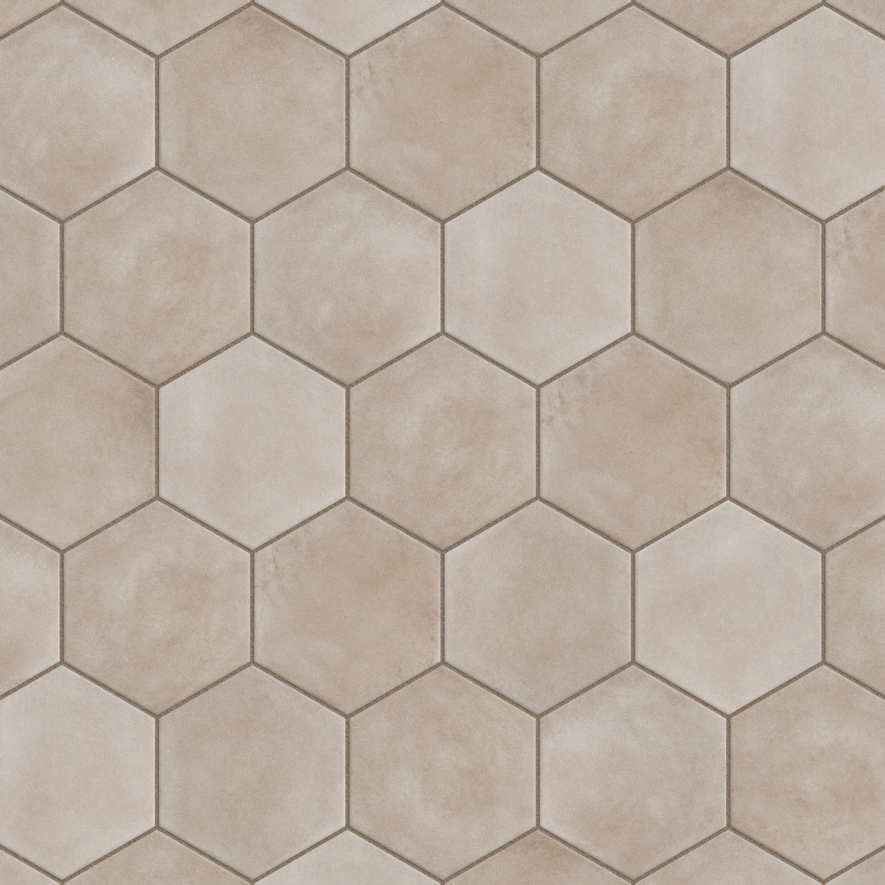 Matter Hex 7.88" x 9" Porcelain Stone Look Floor and Wall Tile