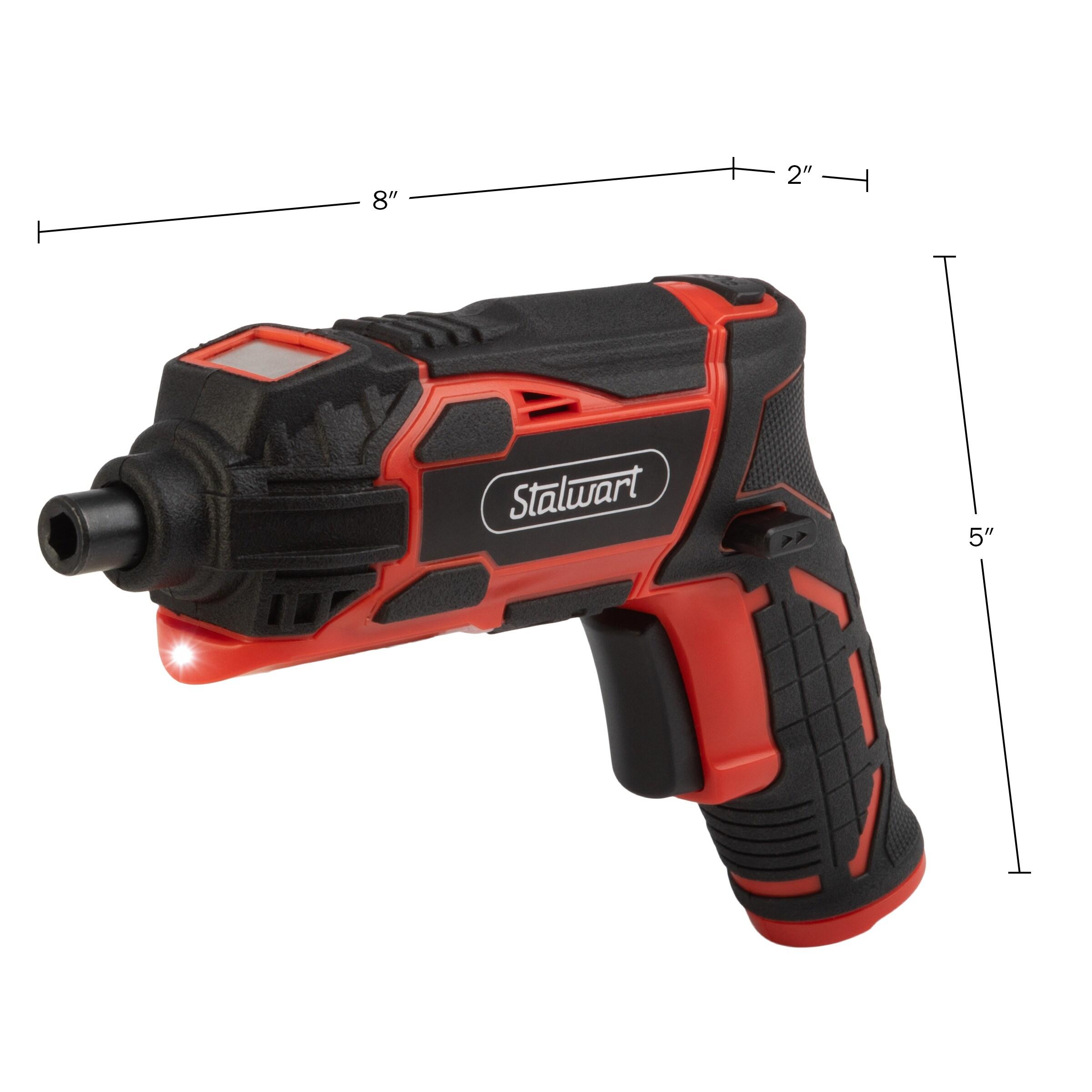 45-Piece 4V Cordless Screwdriver Set (Red) by Stalwart