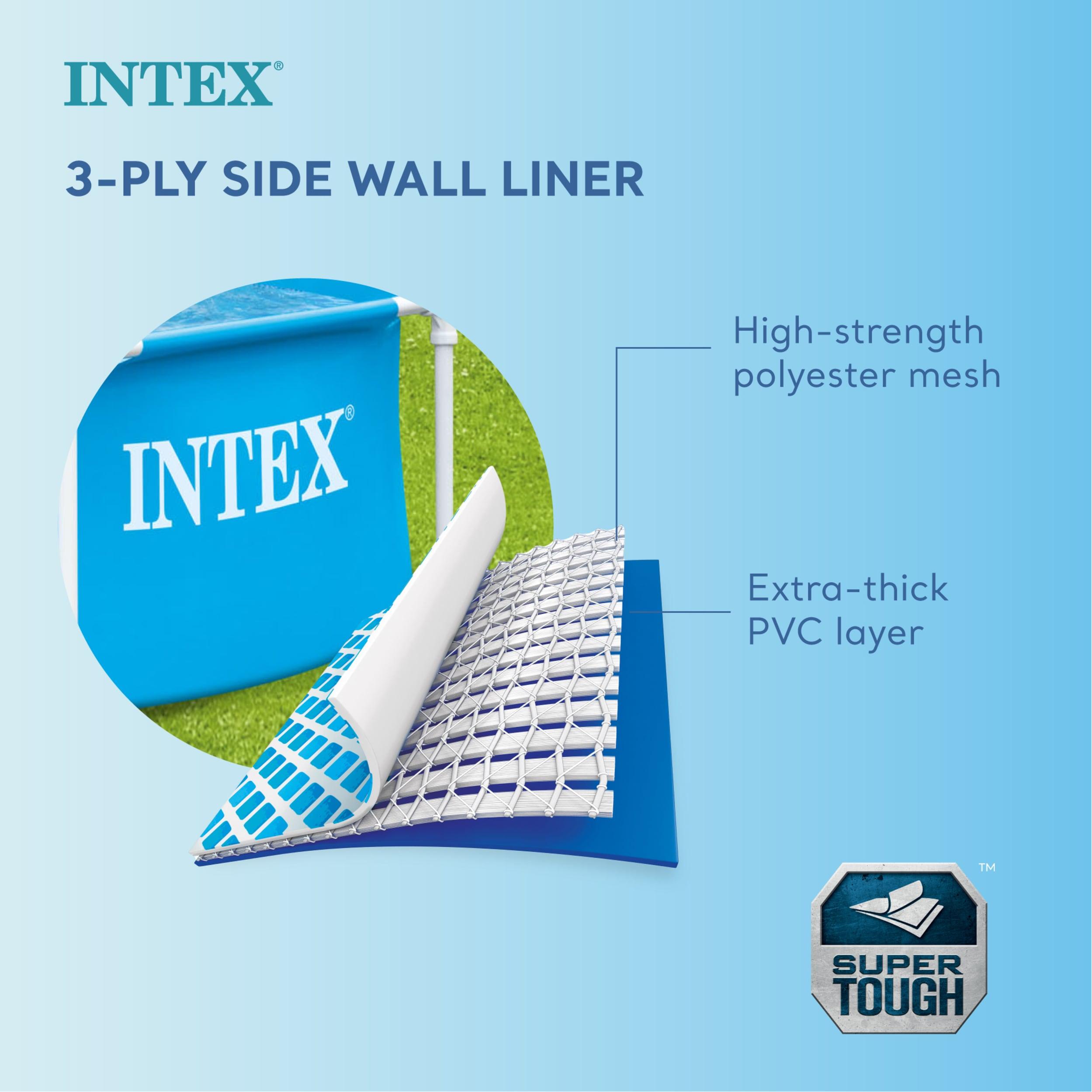 Intex Intex Round Metal Frame Outdoor Backyard Above Ground Swimming Pool