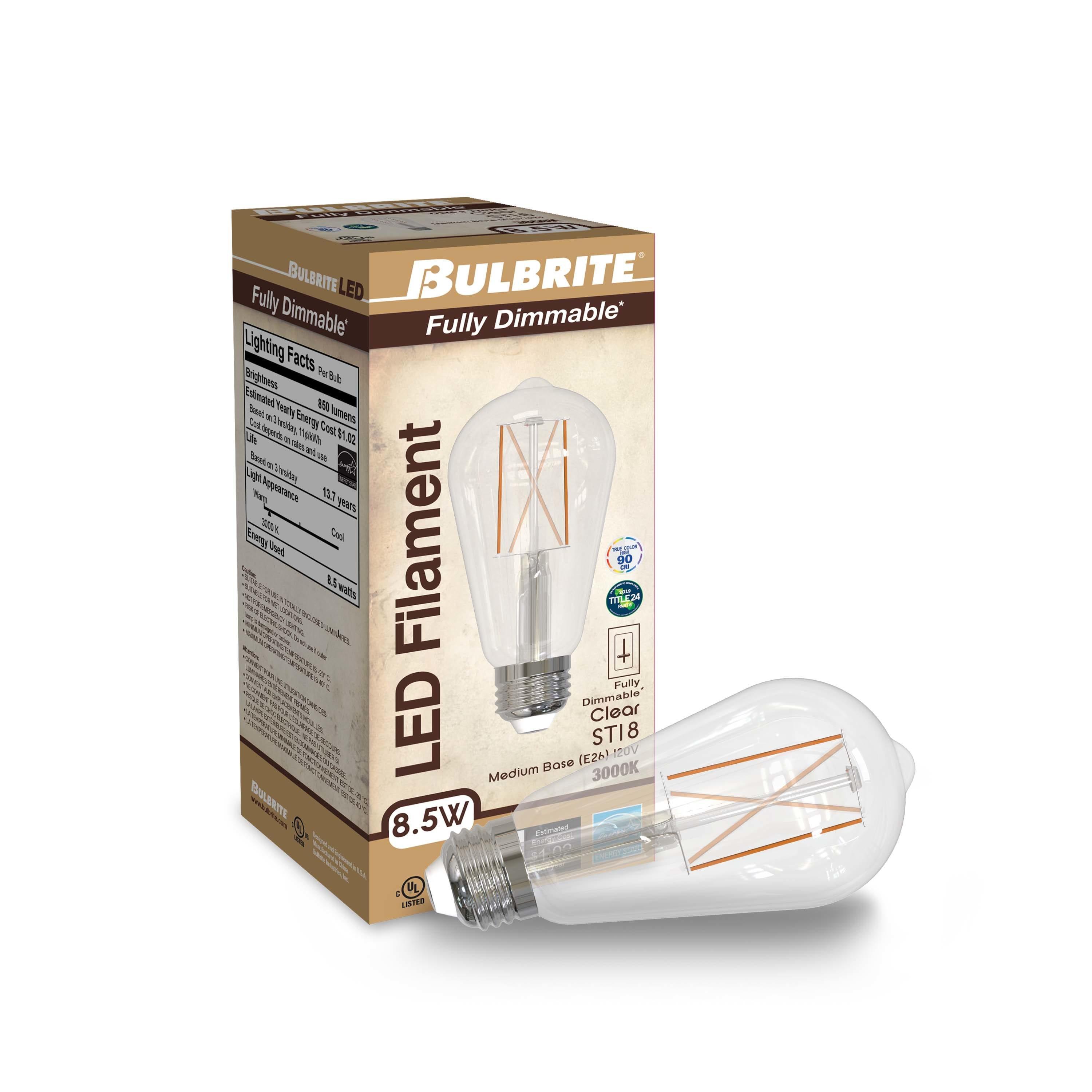 60 Watt Equivalent ST18 E26/Medium (Standard) Dimmable 3000K LED Bulb