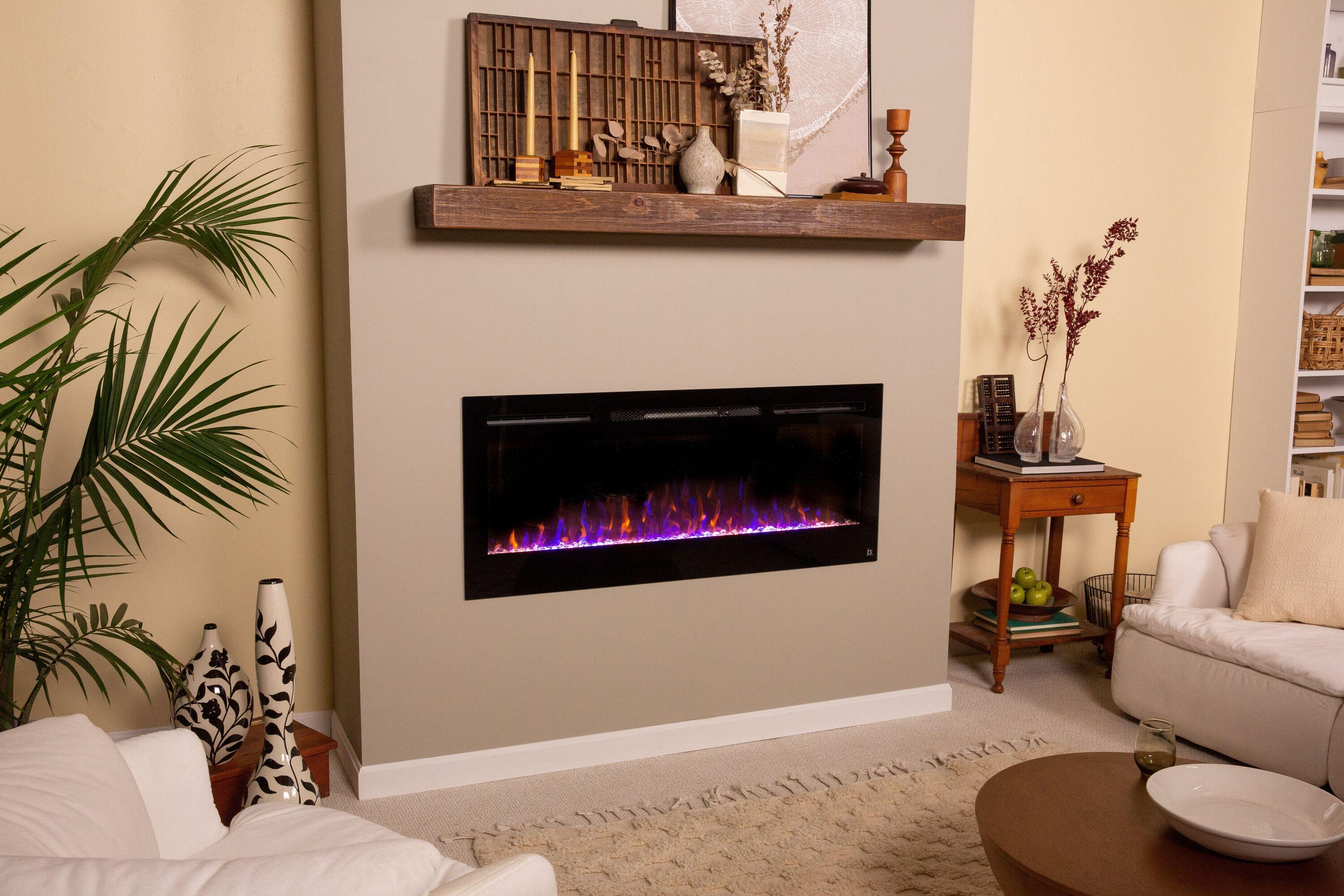 Touchstone The Sideline Electric Fireplace for Recessed or Wall Mount Installation