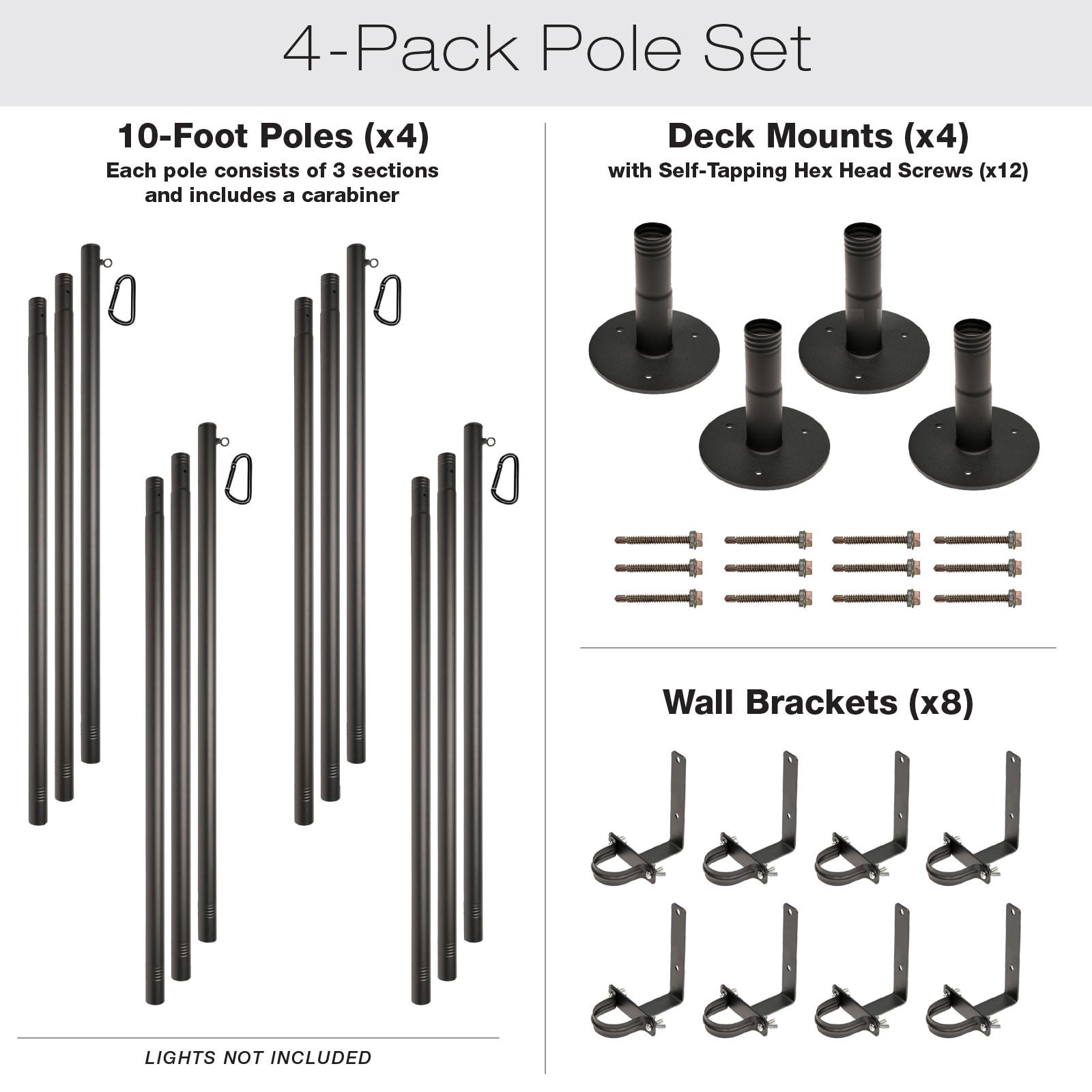 Excello Global Products Poles Lighting Kit EGP-LP-V2-4-DK