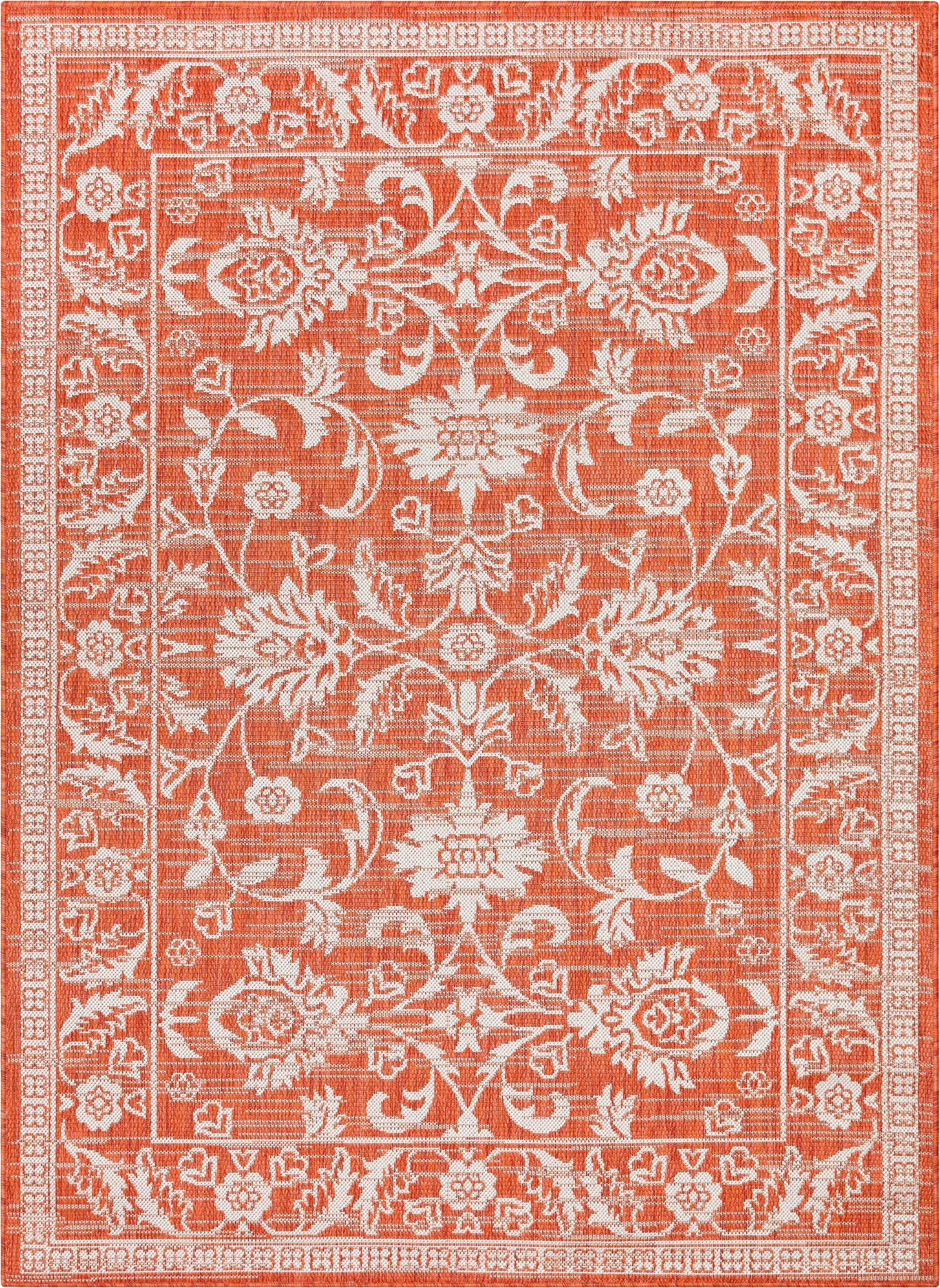 Lia Delphi Persian Oriental Orange Indoor/Outdoor Area Rug