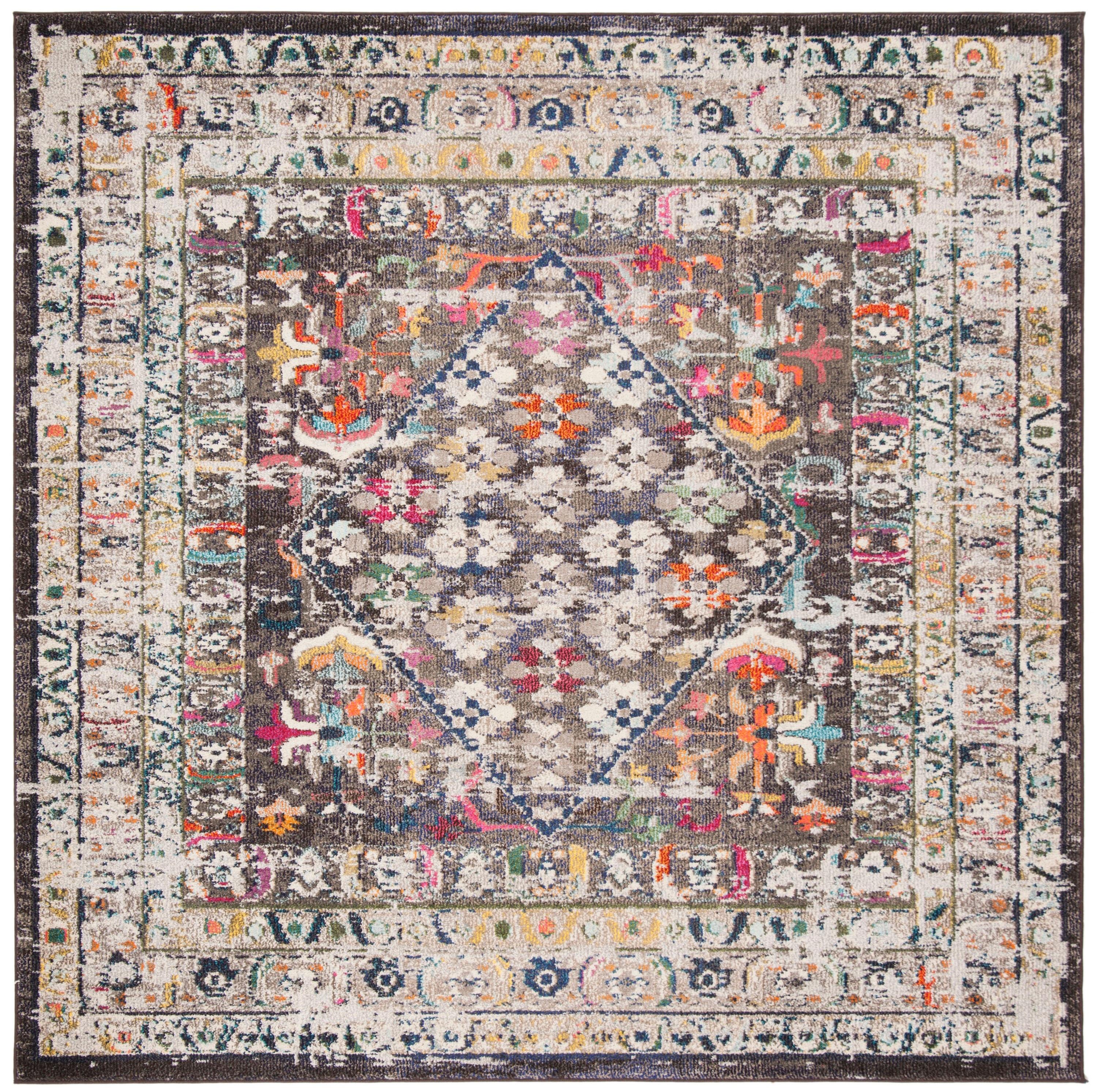 Monaco MNC255 Power Loomed Area Rug - Brown/Grey - 6'7"x6'7" - Safavieh.