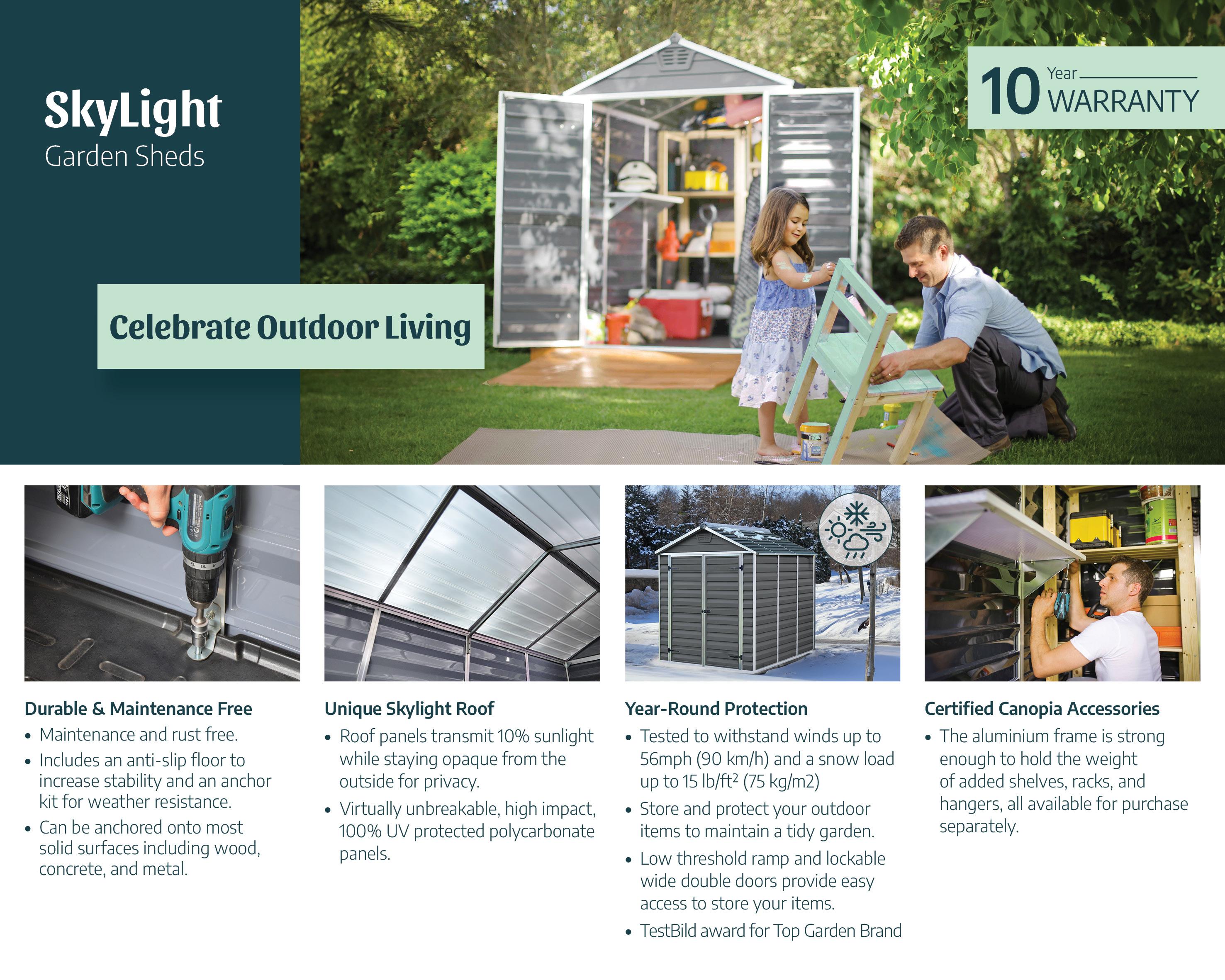 Canopia Palram - Canopia Skylight 6 Ft. W x 7.5 Ft. D Polycarbonate Storage Shed & Reviews | Wayfair