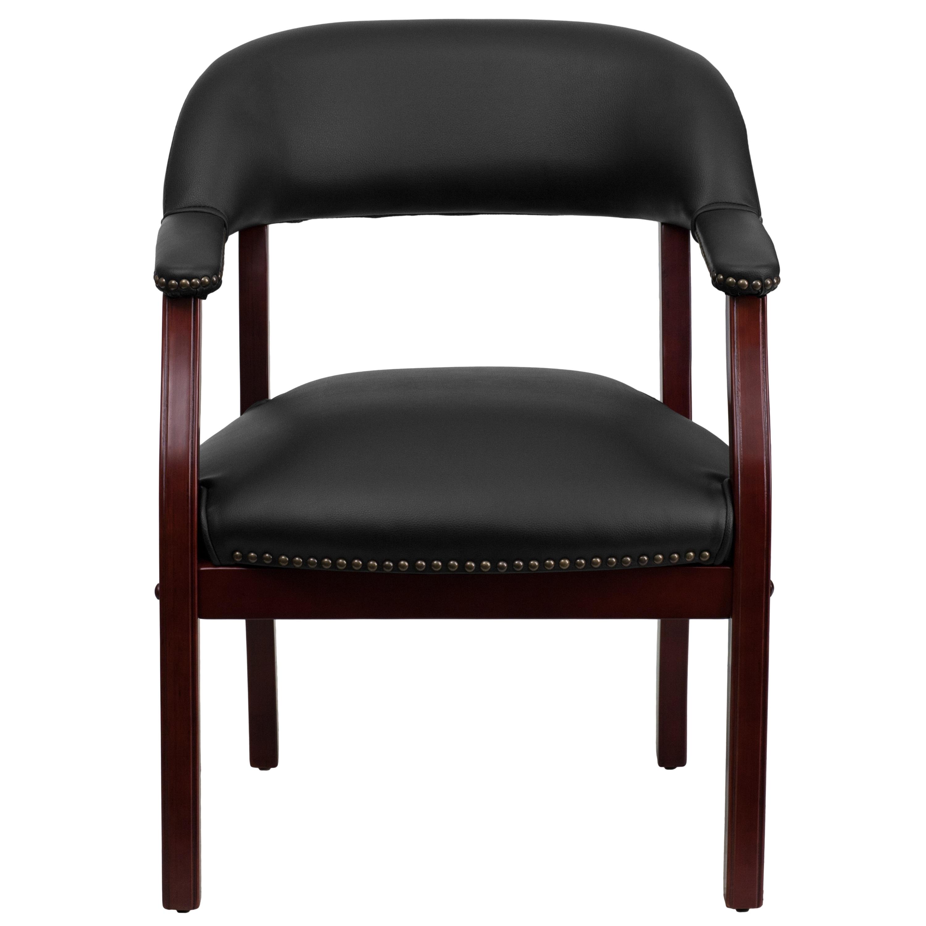 Flash Furniture Diamond Black Vinyl Luxurious Conference Chair with Accent Nail Trim