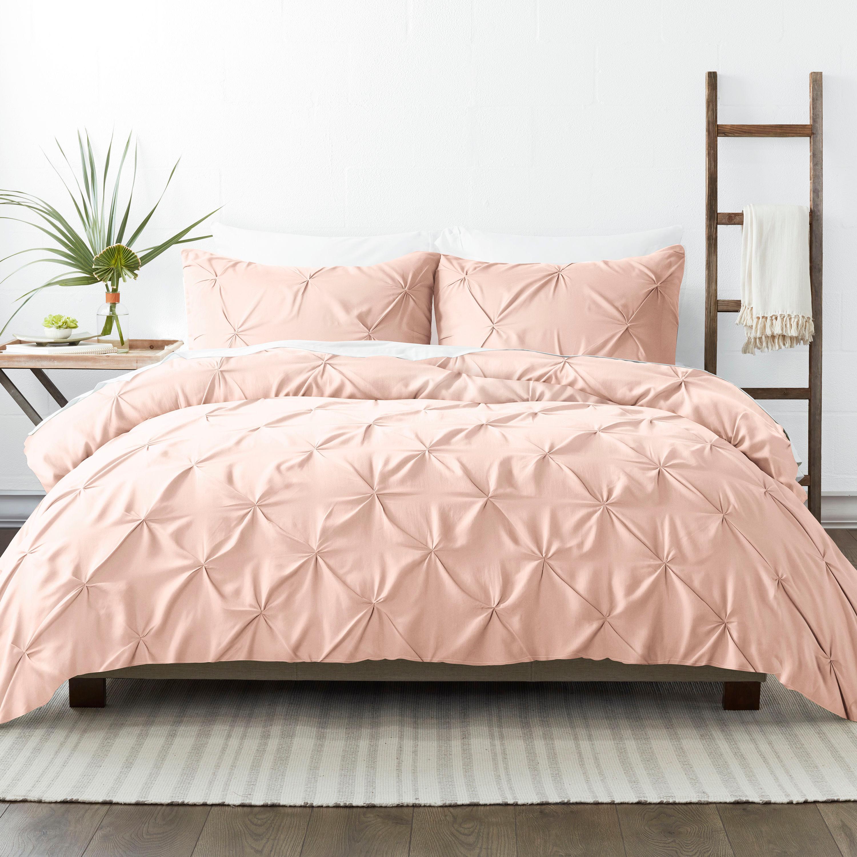 Pinch Pleat Textured Duvet Cover Set