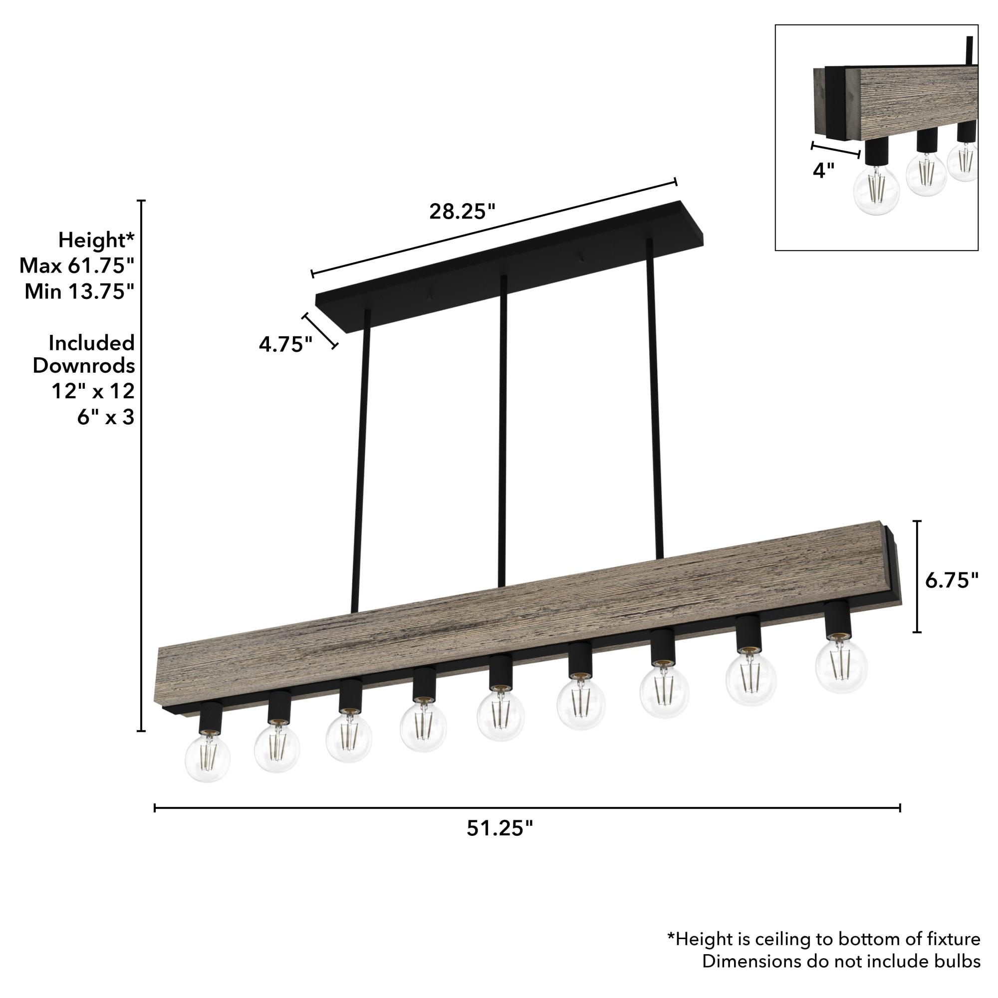 Hunter Fan Donelson 9 - Light Kitchen Island Linear Pendant