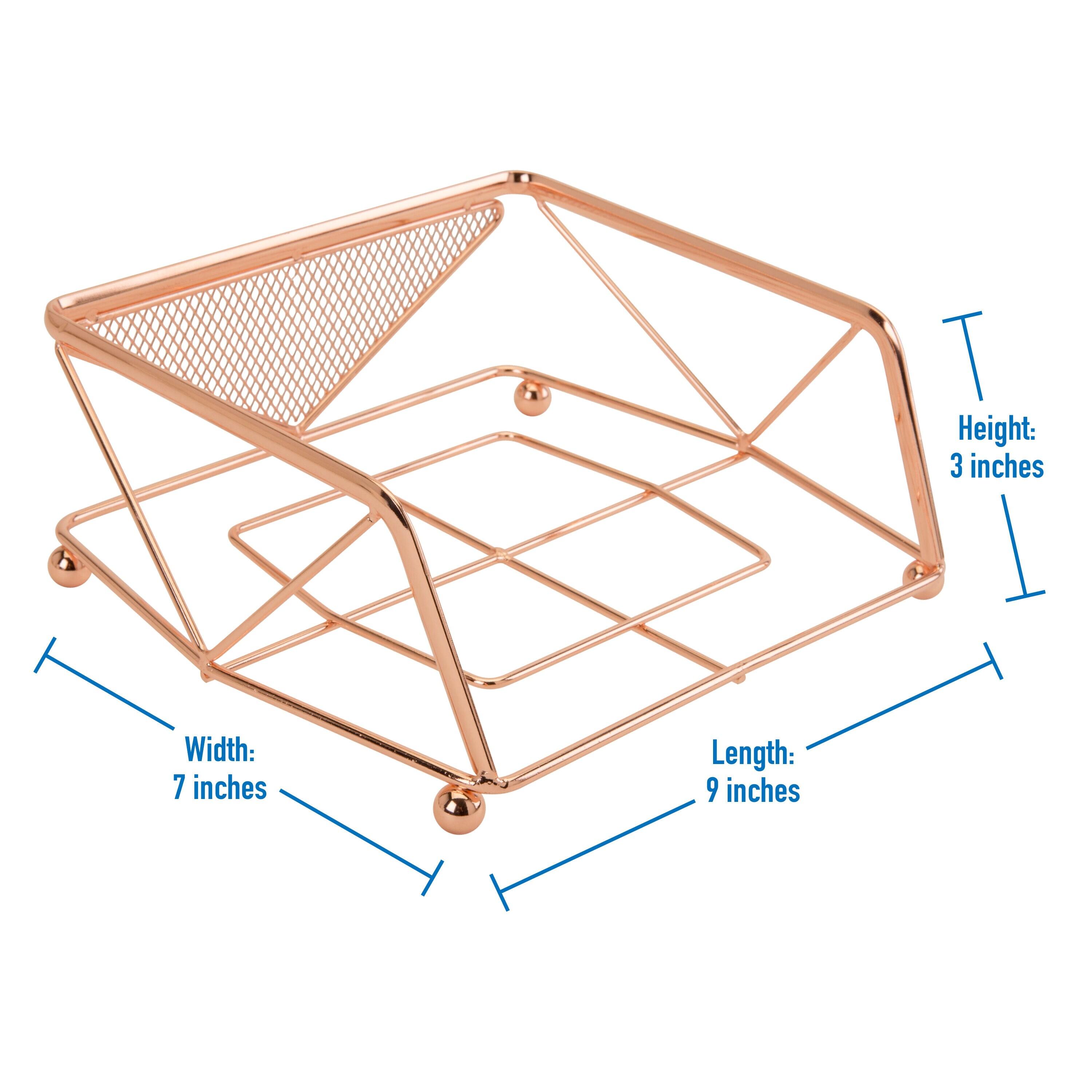 Kitchen Details Geode Steel Napkin Holder 8.5" L x 7.2" W in Copper