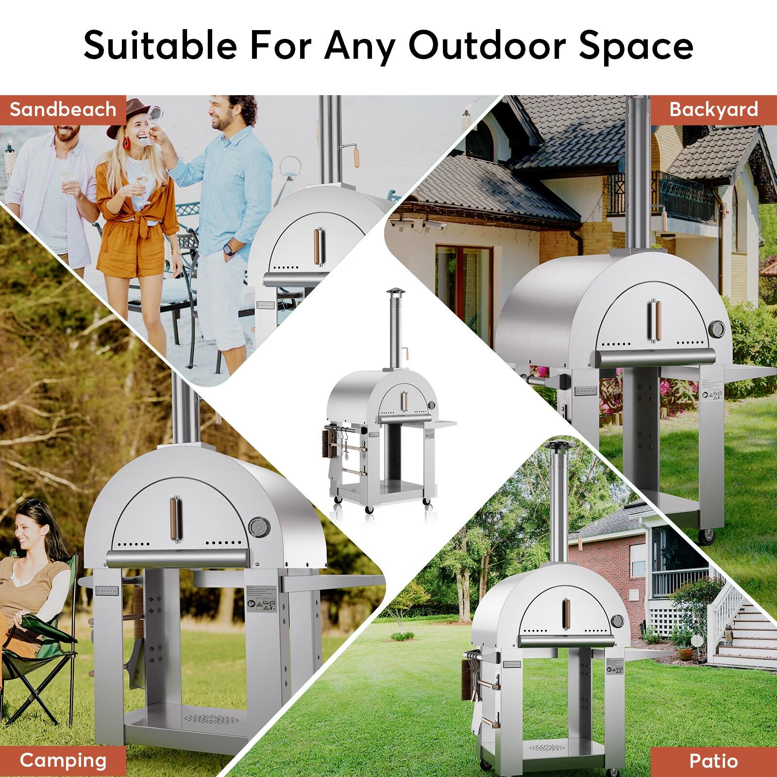 Empava Stainless Steel Freestanding Wood-Fired Pizza Oven & Reviews | Wayfair