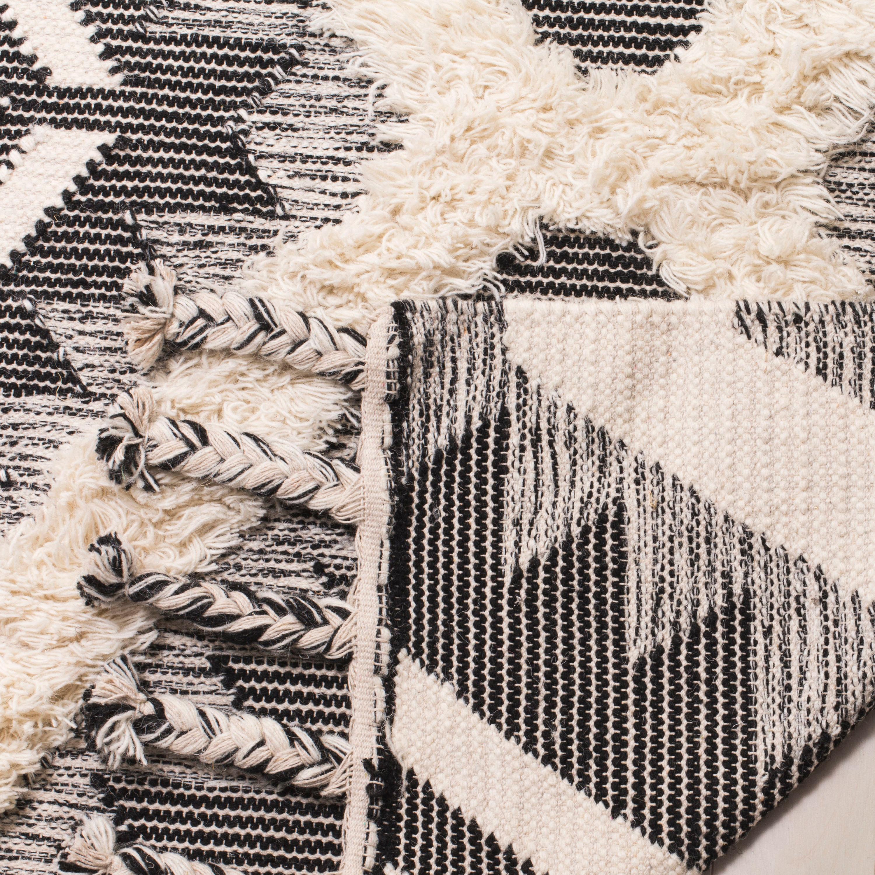 Foundry Select Cedarvale Kenya Hand Knotted Wool/Cotton Southwestern Rug in Ivory/Black