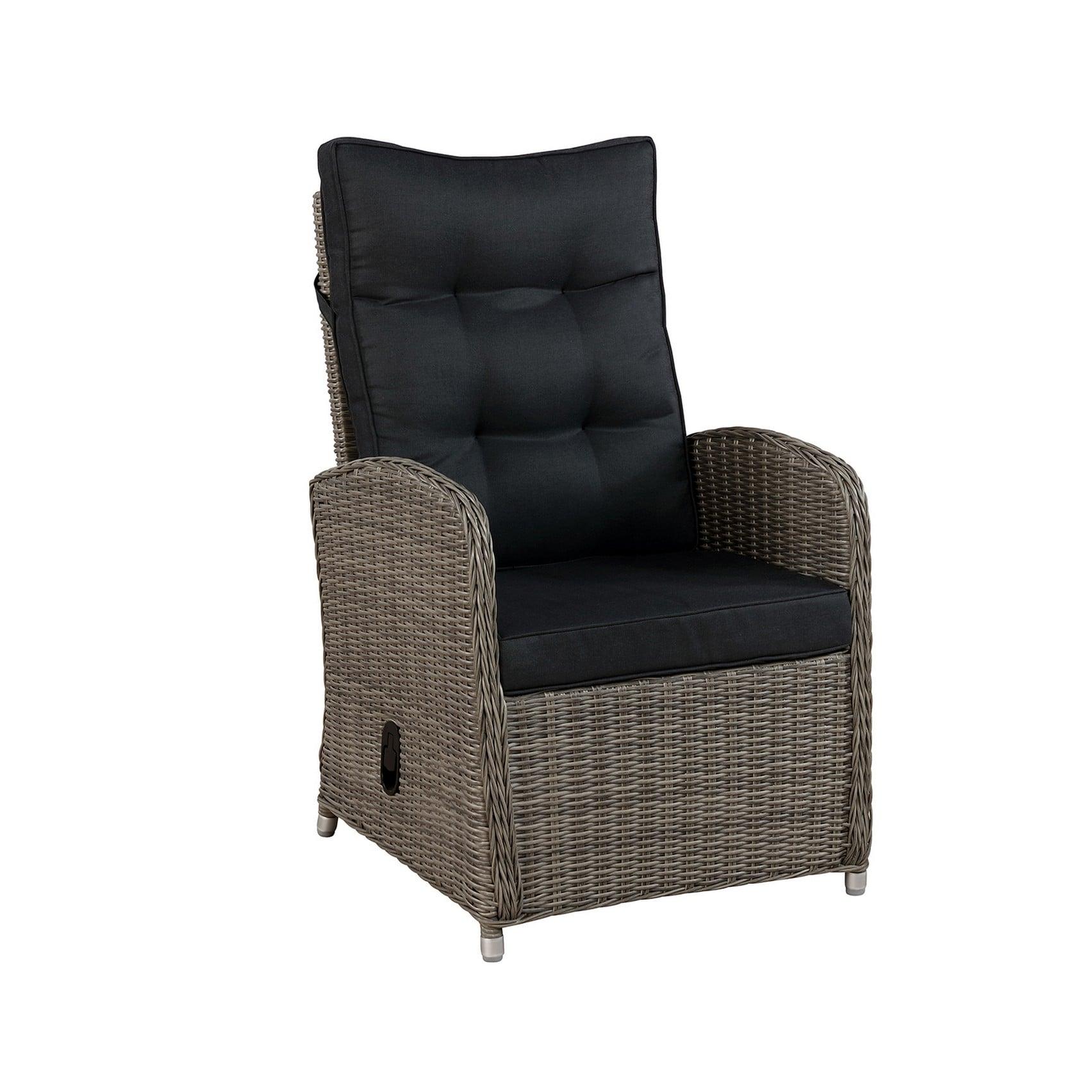 Monaco 2pc Wicker Outdoor Recliner & Ottoman - Gray - Alaterre Furniture: All-Weather, Water-Resistant Patio Set