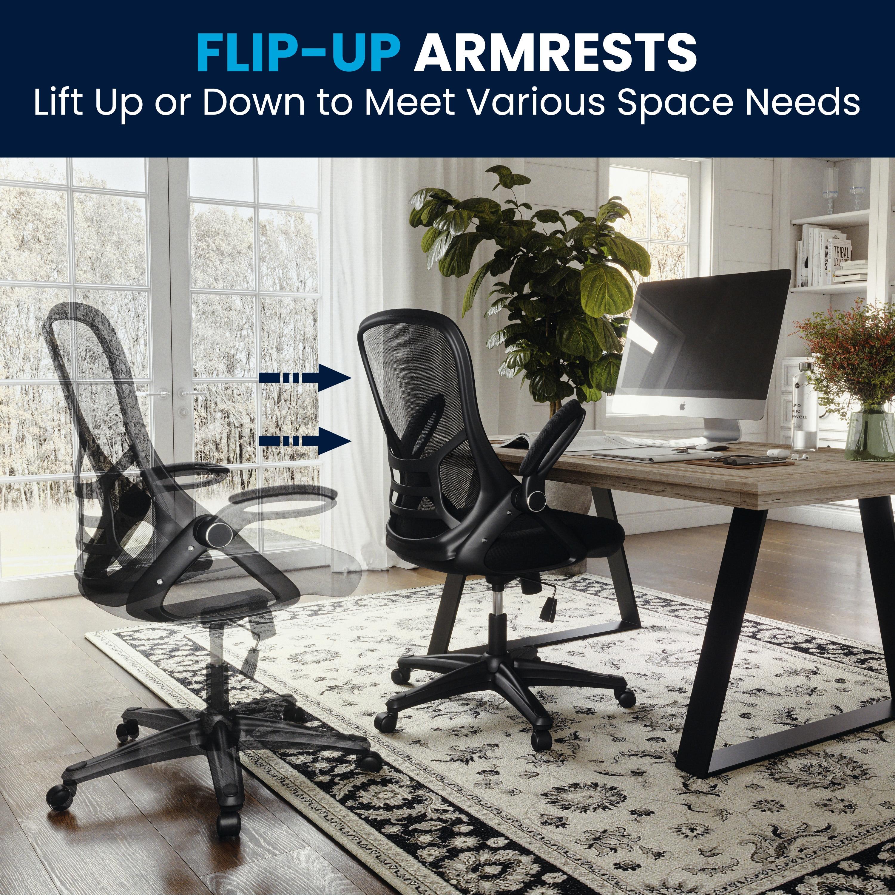 Flash Furniture Cappello High-Back Mesh Swivel Ergonomic Office Chair with Flip-Up Arms