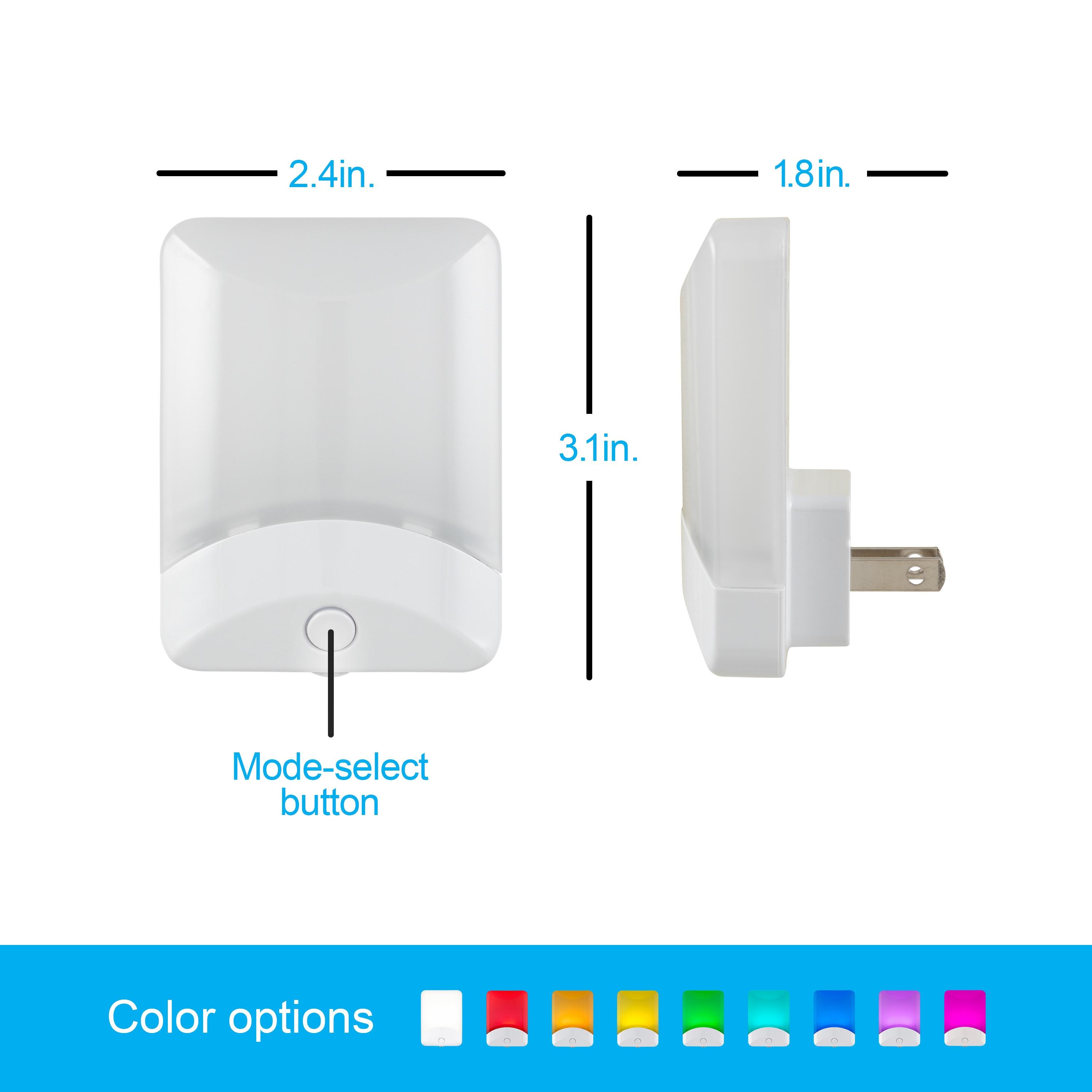GE Color-Changing LED Night Light, White, 34693