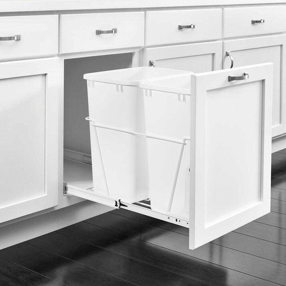 Rev-A-Shelf Double Pull Out Kitchen Cabinet 27 Quart Trash Can