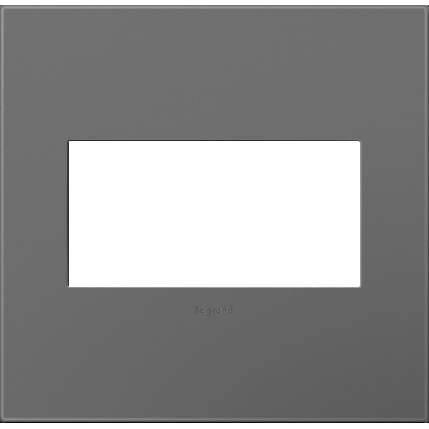 Magnesium 2-Gang Screwless Wall Plate with Metal Frame