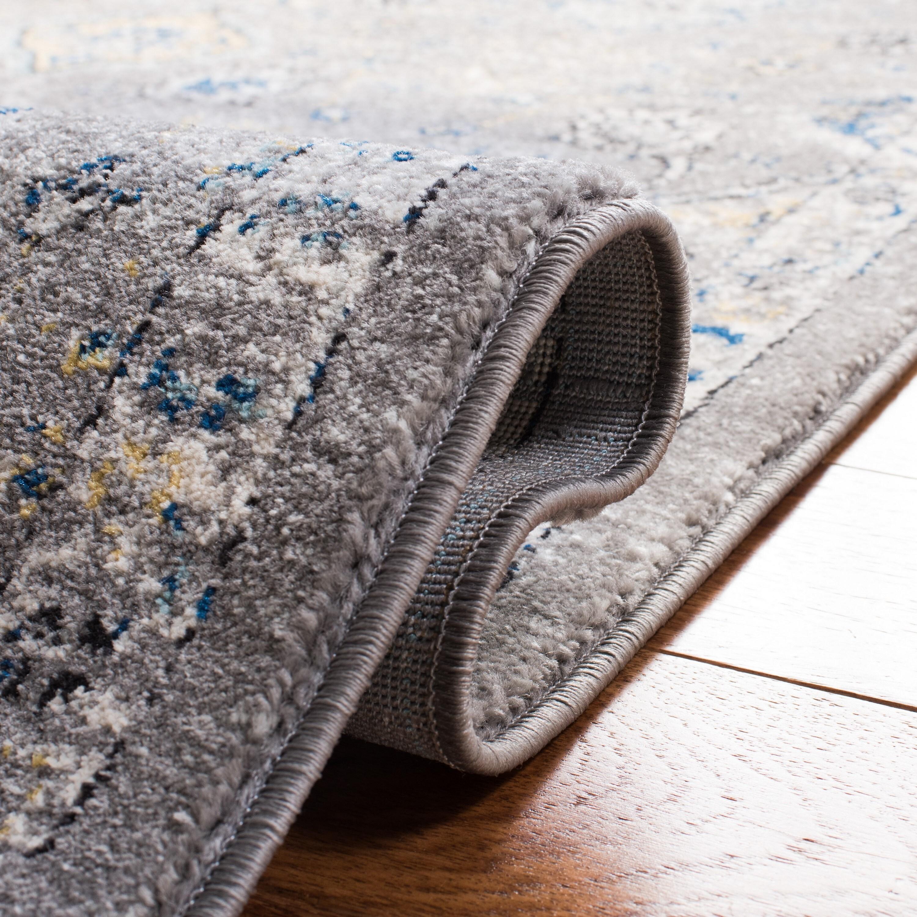 Evoke EVK224 Power Loomed Area Rug - Dark Grey/Yellow - 4'x6' - Safavieh.