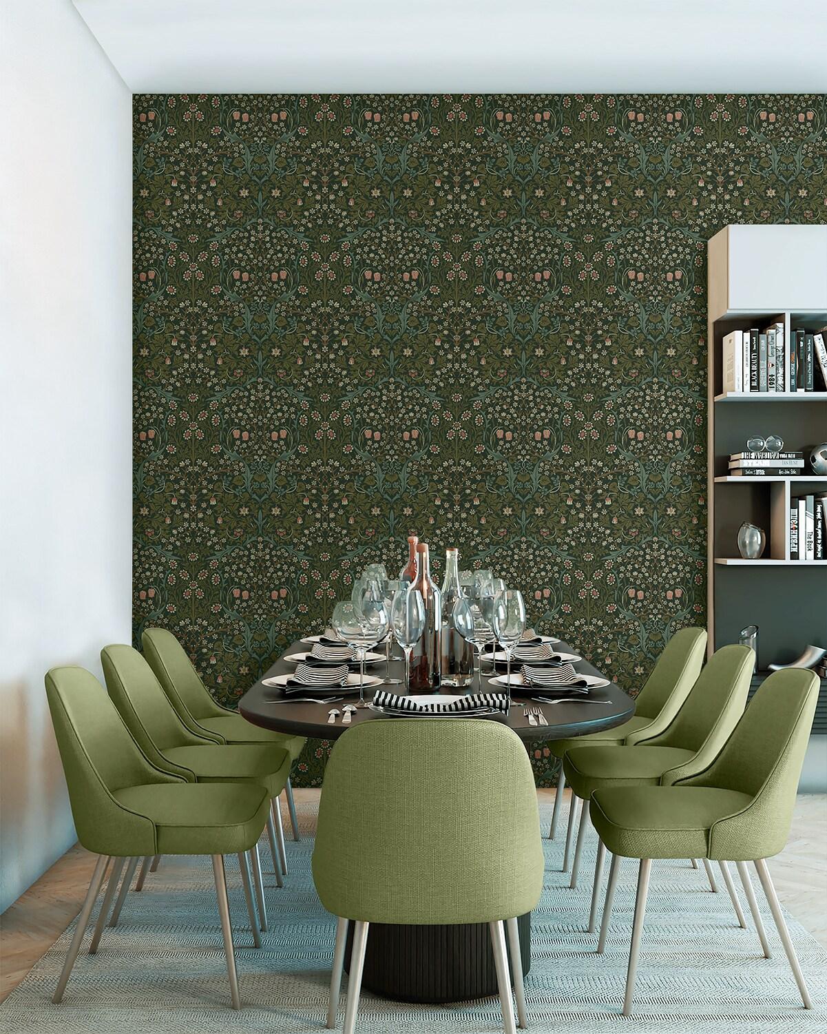 NextWall Greenery Victorian Garden Floral Peel and Stick Wallpaper