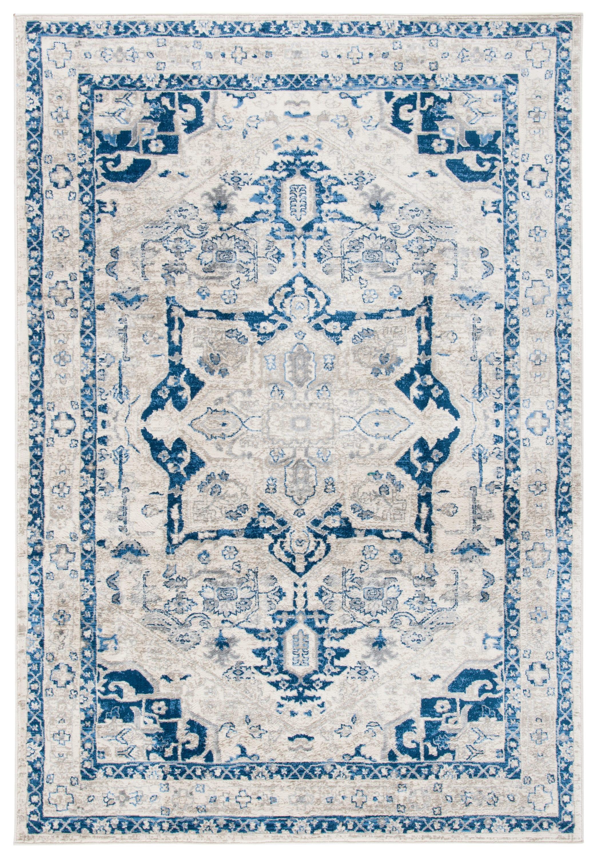 Brentwood BNT852 Power Loomed Indoor Area Rug - Beige/Blue - 5'3"x7'6" - Safavieh