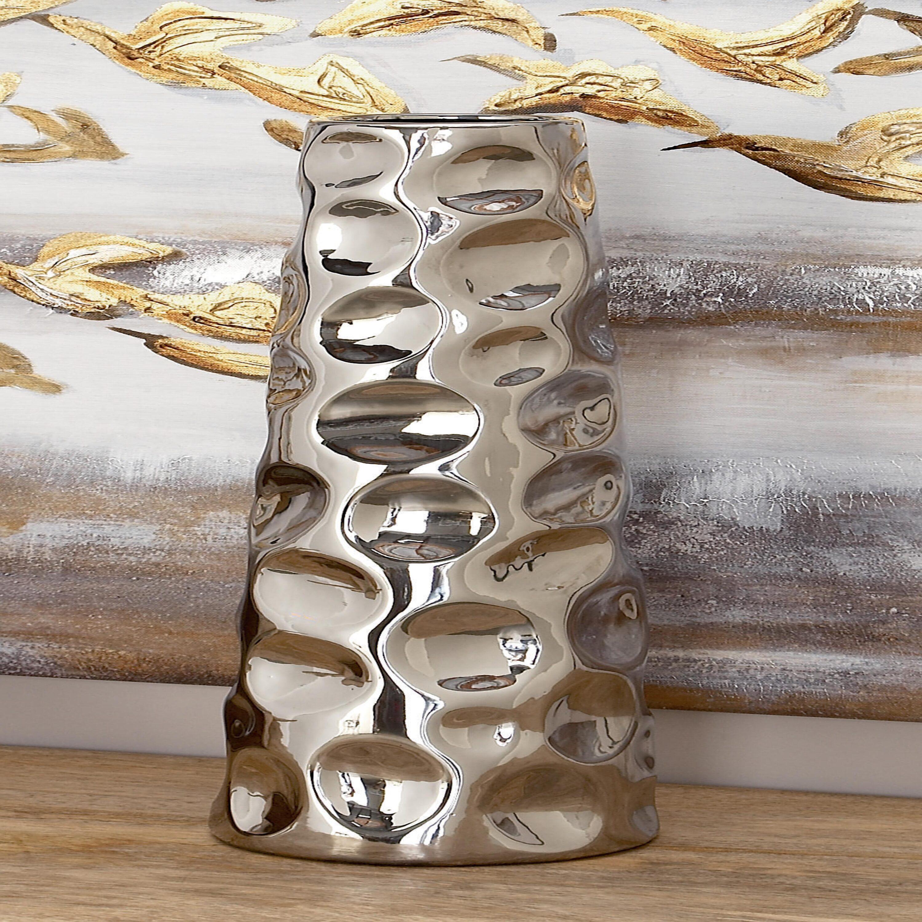 Meltham Ceramic Cone Decorative Vase with Concaved Bubble Texture
