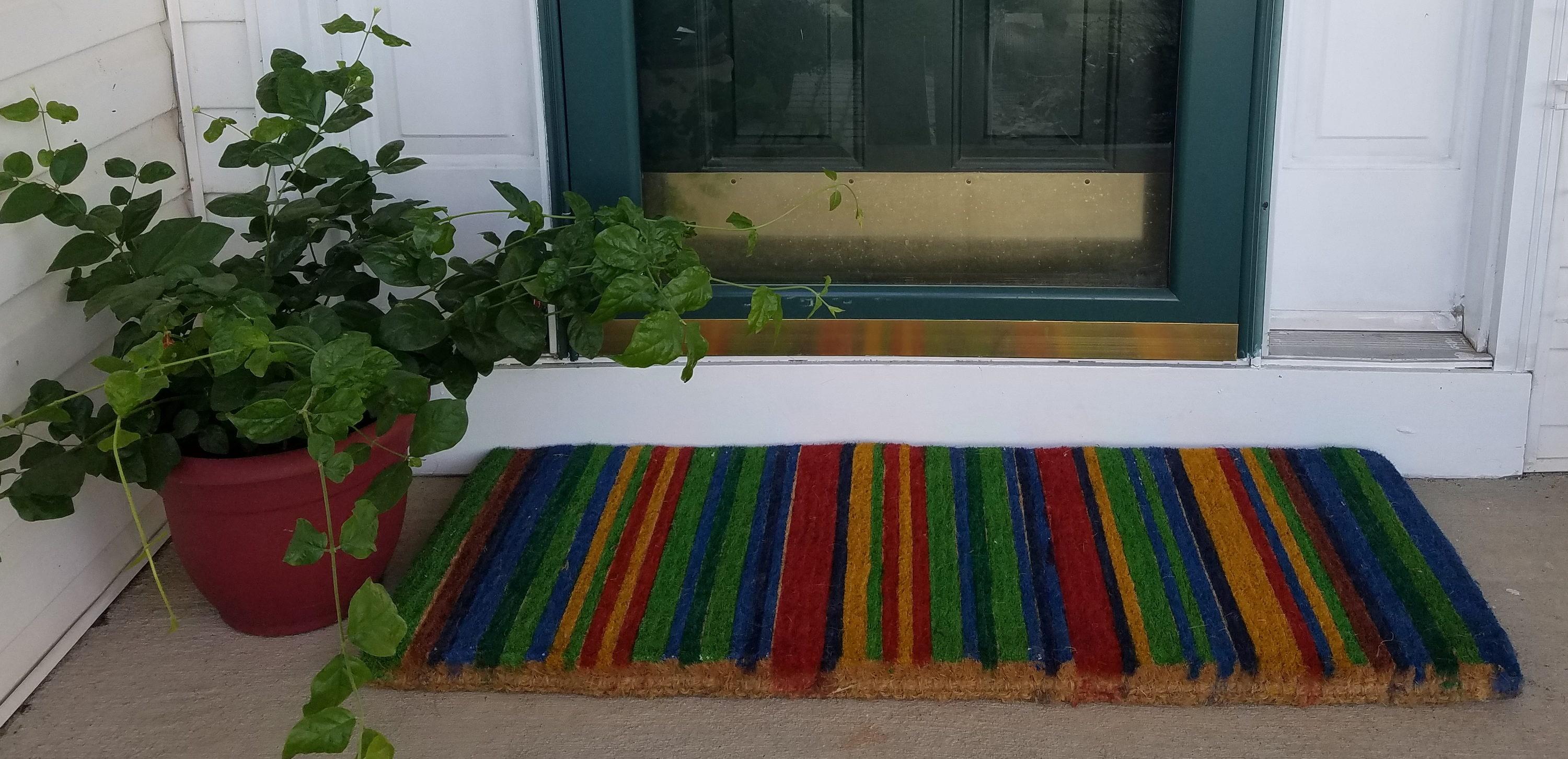 Imports Décor Multicolor Stripes Doormat in Coir Material