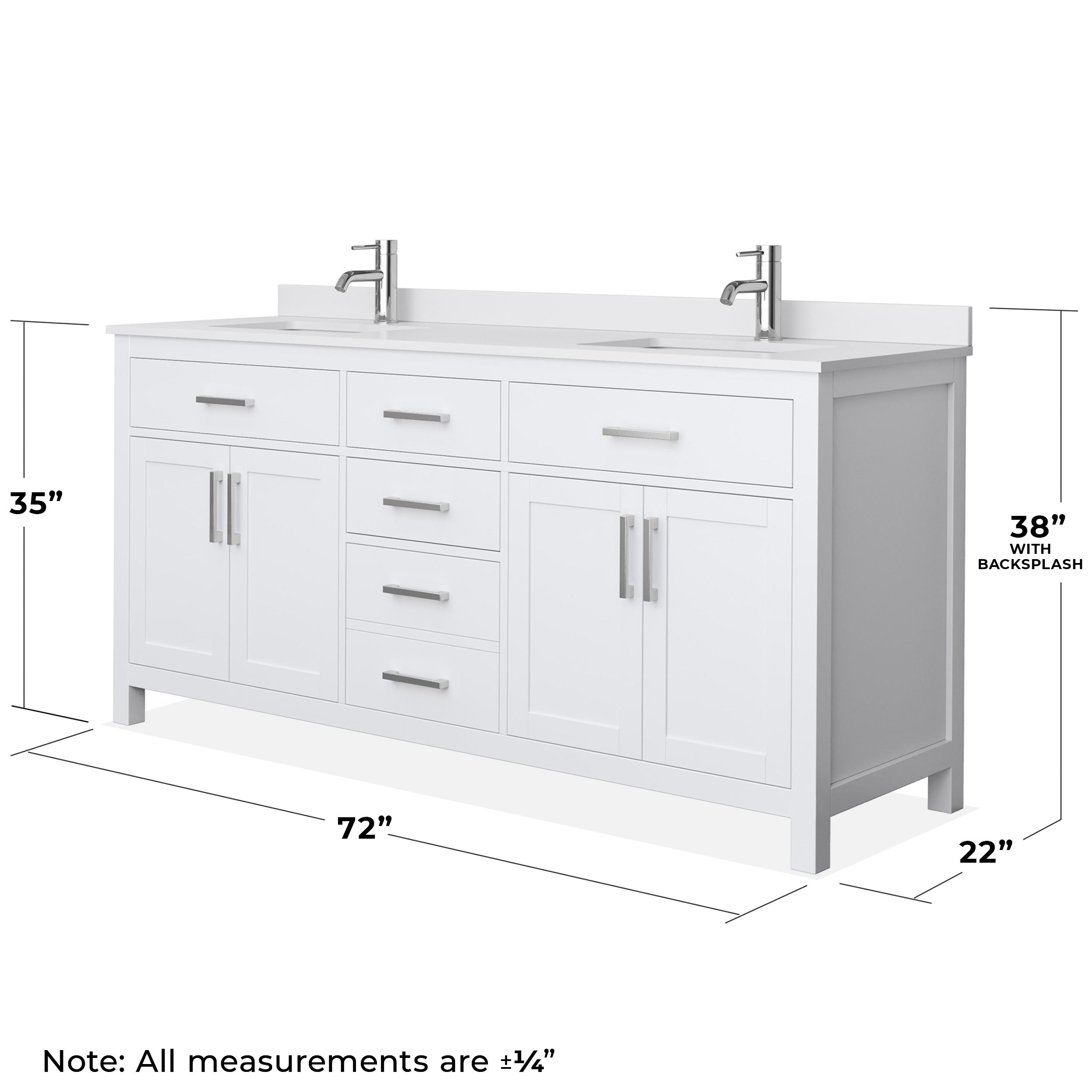 Beckett 72" Freestanding Double Bathroom Vanity with Cultured Marble Top