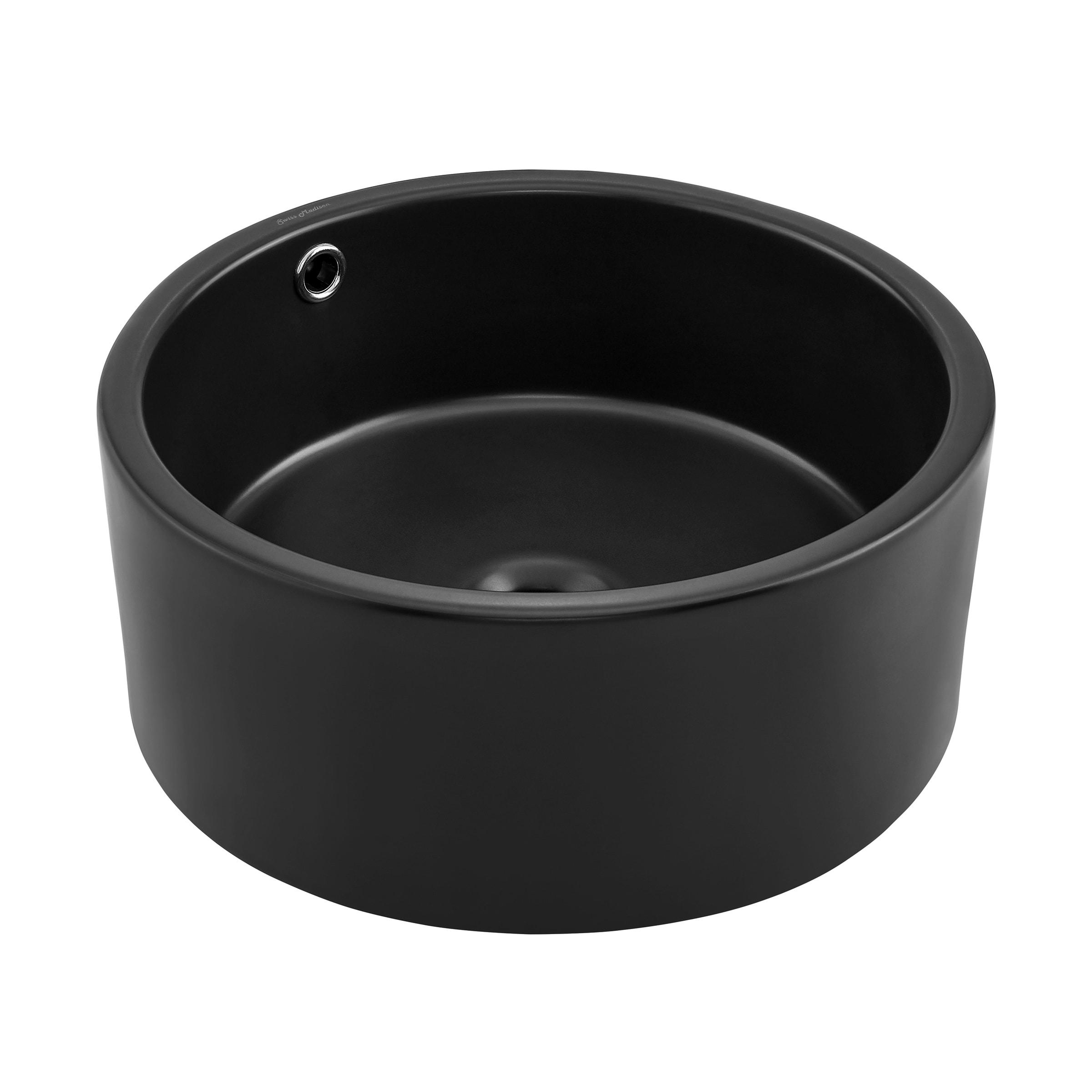 Trocadéro 16.5" Matte Black Ceramic Round Vessel Sink