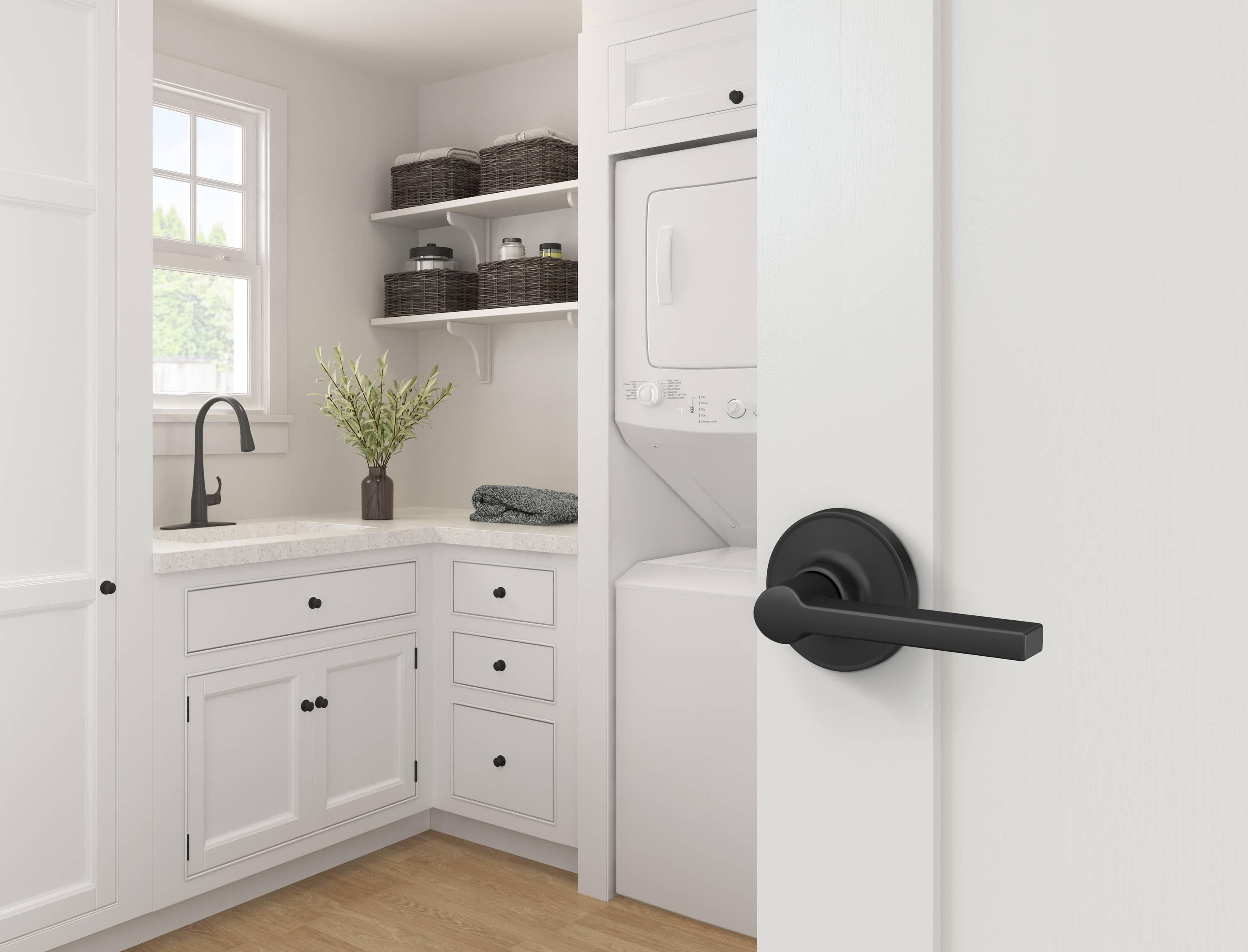 Schlage Latitude Matte Black Passage Lever Right or Left Handed