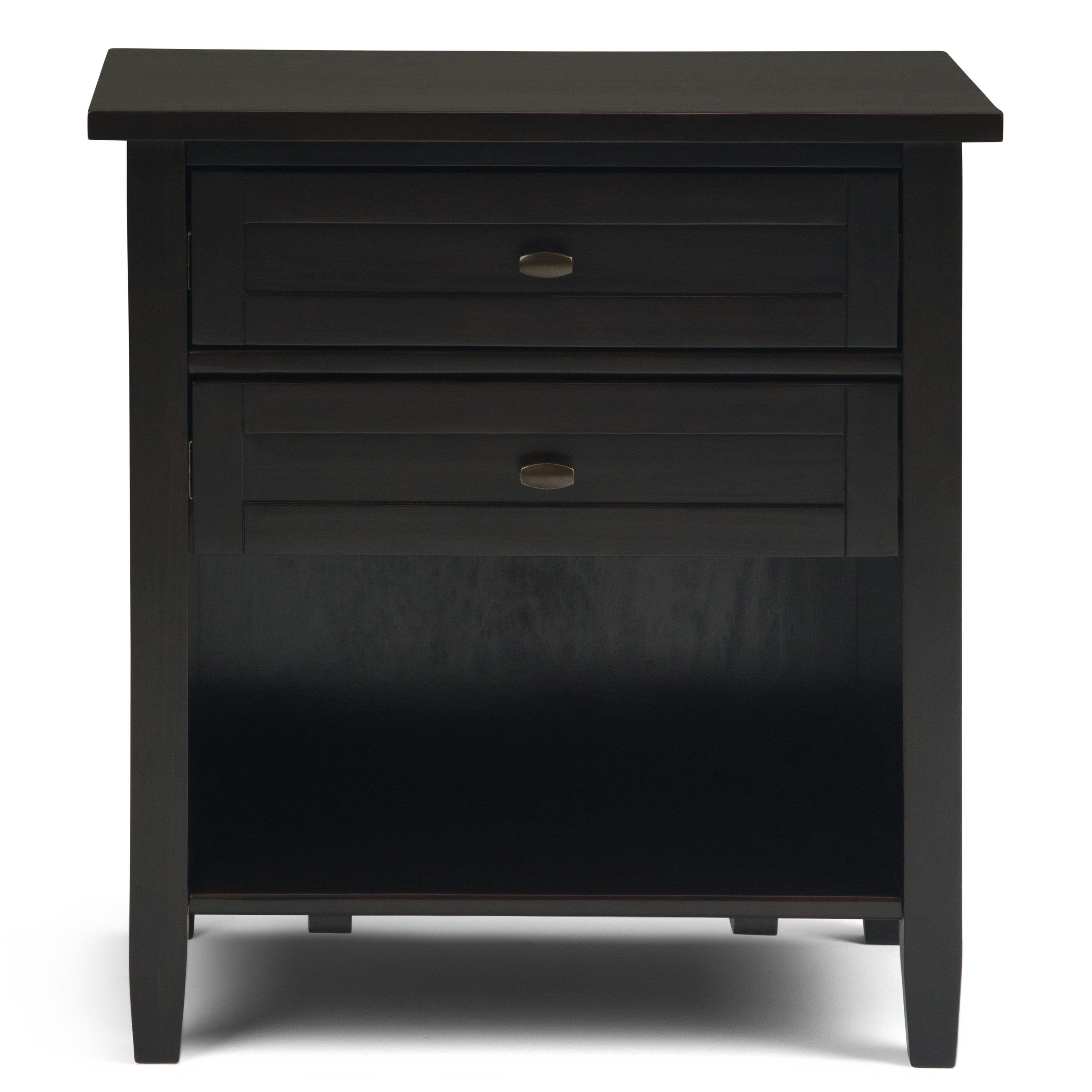 Simpli Home Warm Shaker 24"W Solid Wood Bedside Table with Two Drawers