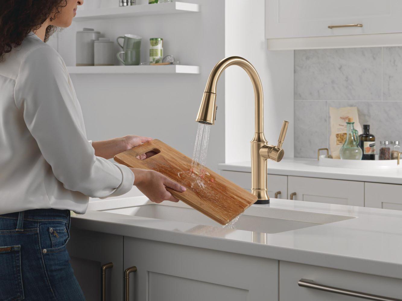 Renaldi Brushed Gold Touchless Pull-Down Kitchen Faucet