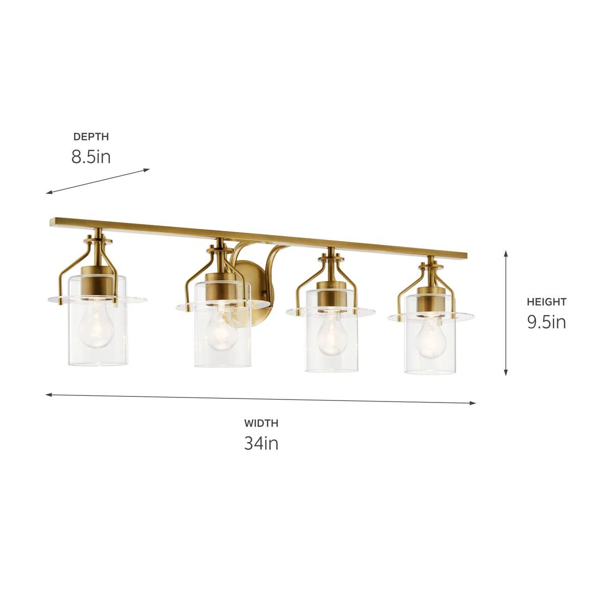 Kichler Lighting Everett 4 - Light Vanity in  Brushed Brass