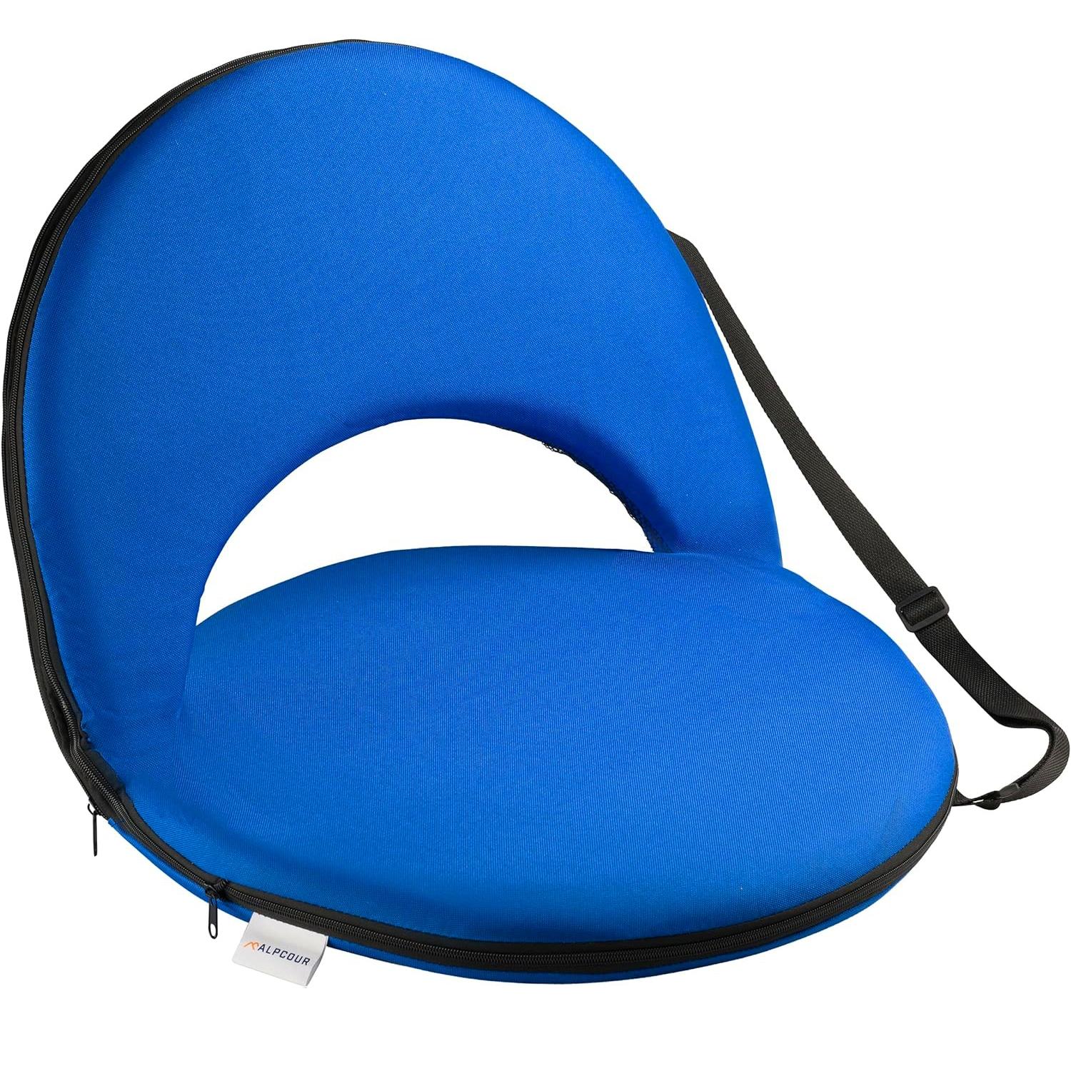 Alpcour Reclining Stadium Seat - Waterproof, 6-Position Comfort for Outdoor Use - Royal Blue