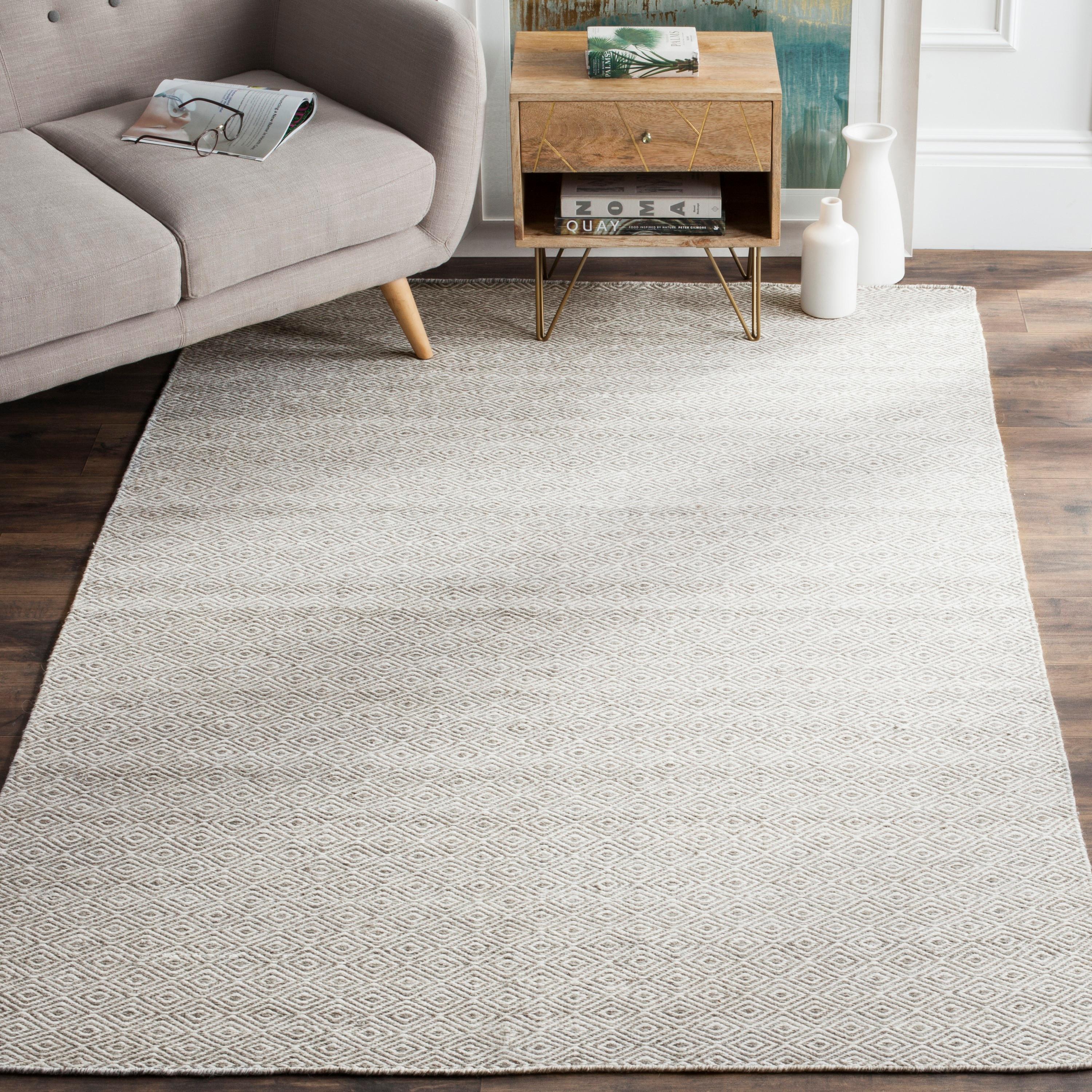 Kilim KLM725 Hand Woven Area Rug - Ivory/Graphite - 8'x10' - Safavieh.