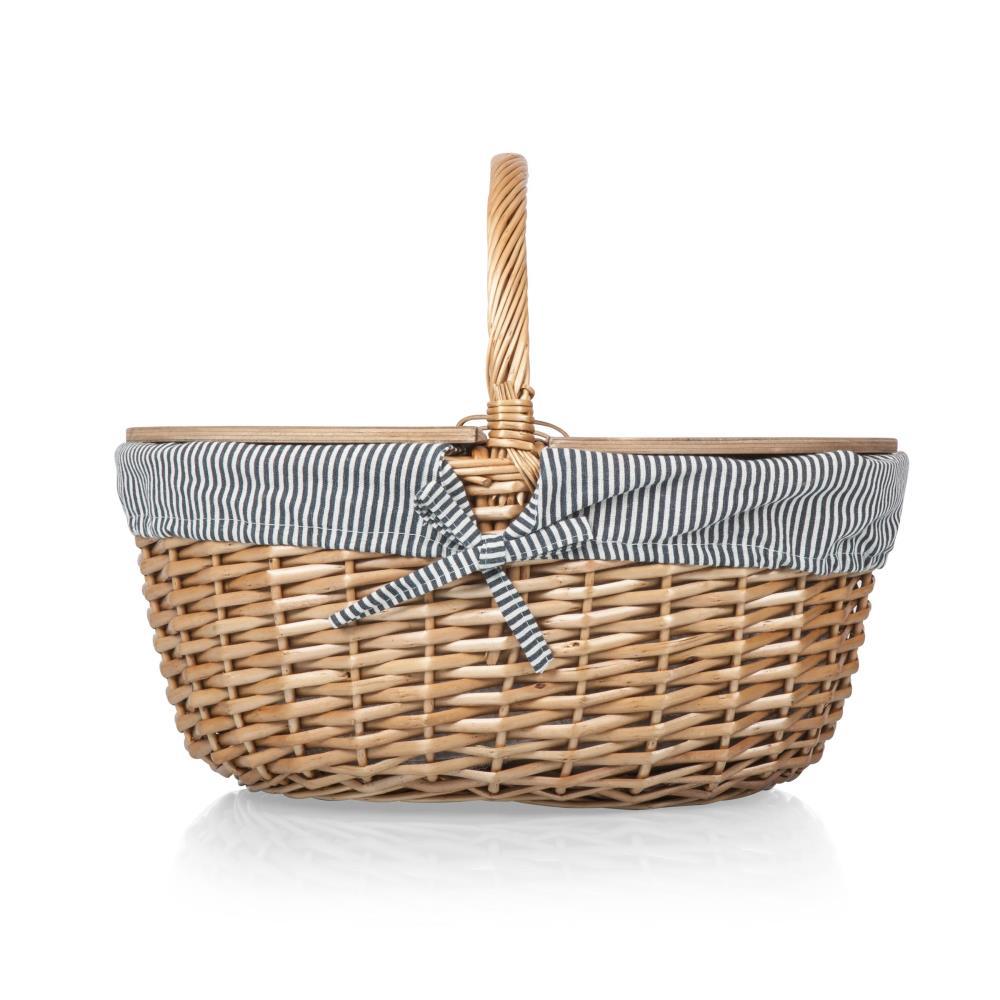 Country Vintage Wicker Picnic Basket for 2