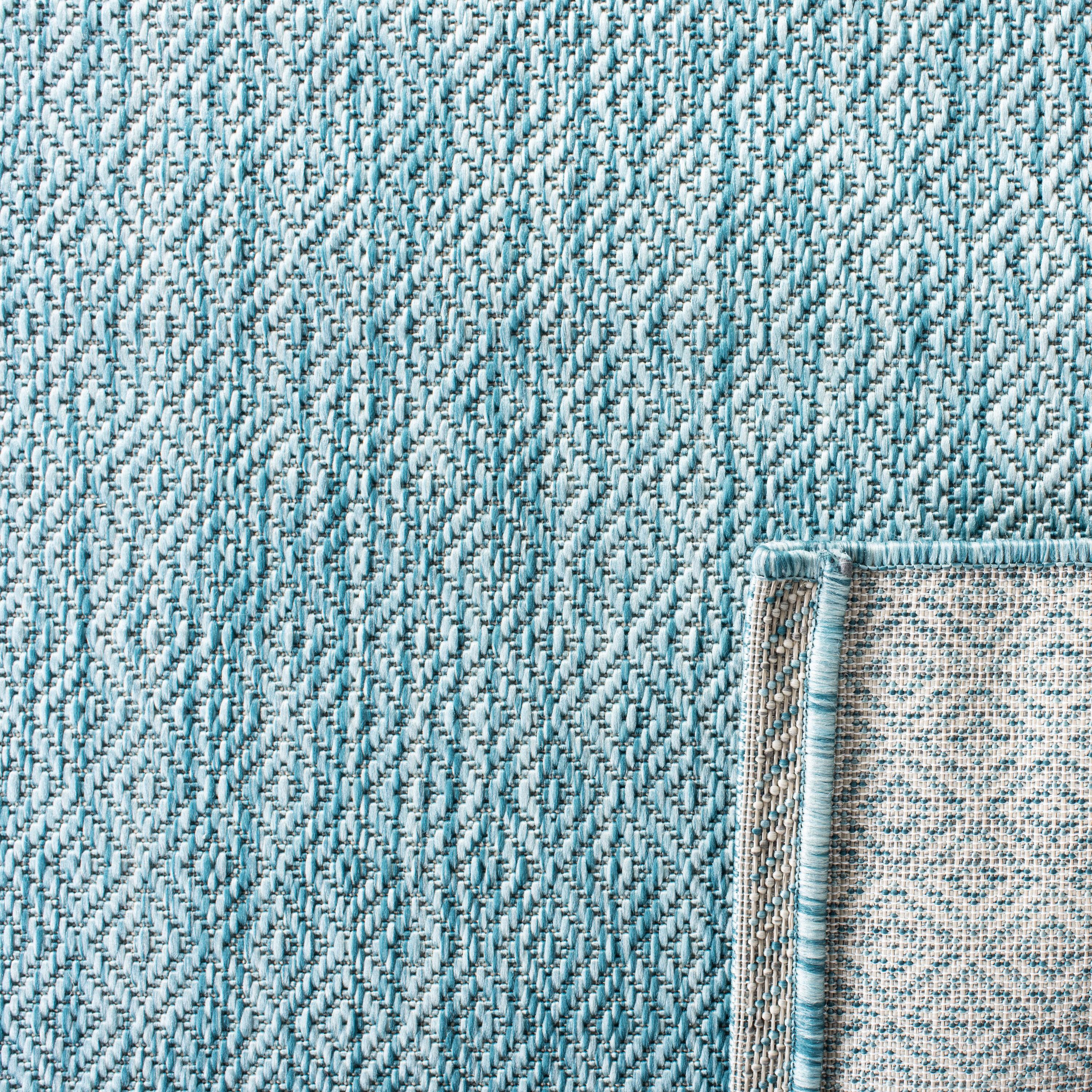 Courtyard CY8520 Power Loomed Indoor and Outdoor Area Rug - Aqua/Aqua - 8'x10' - Safavieh