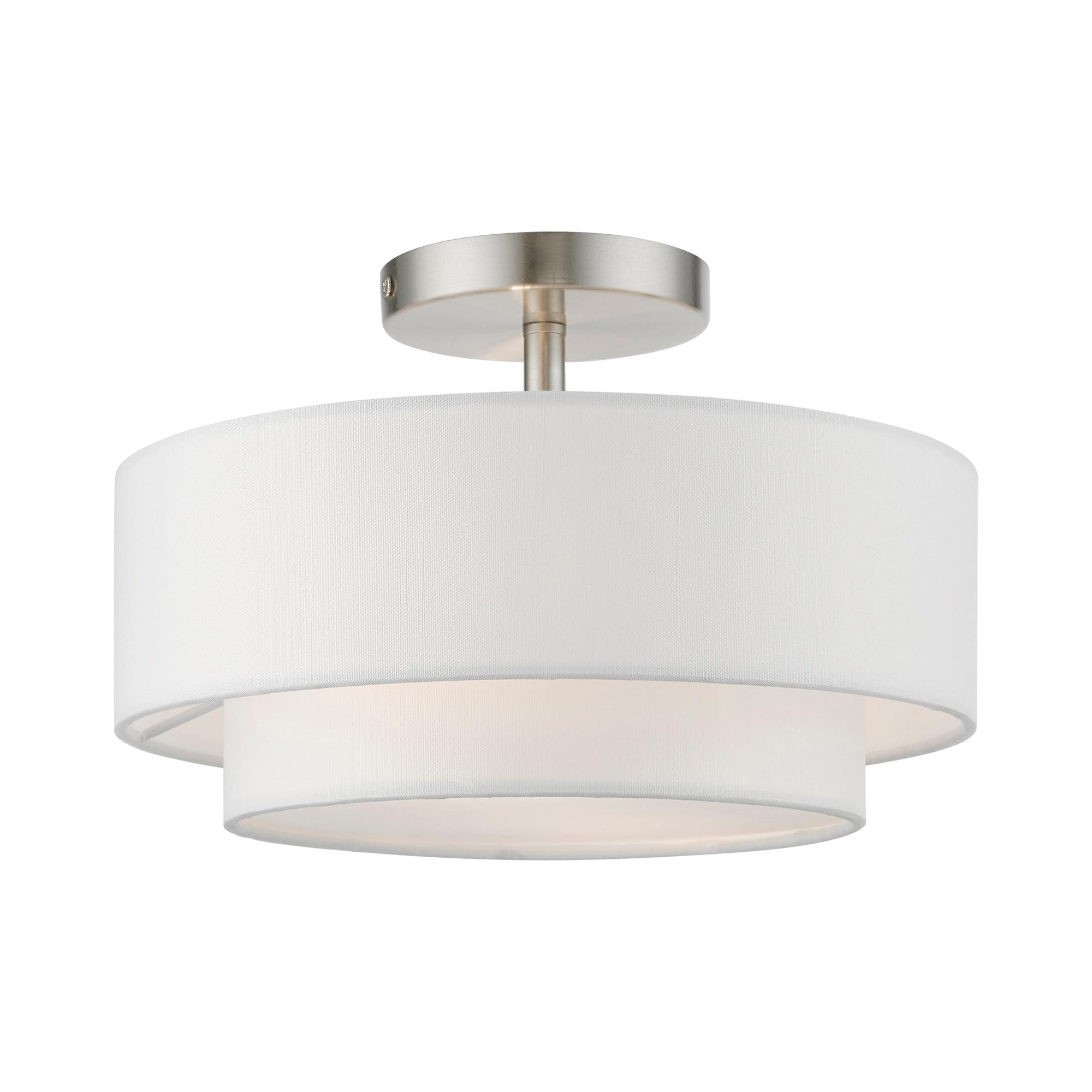 Livex Lighting Meridian 2 - Light Semi-Flush Mount in  Brushed Nickel