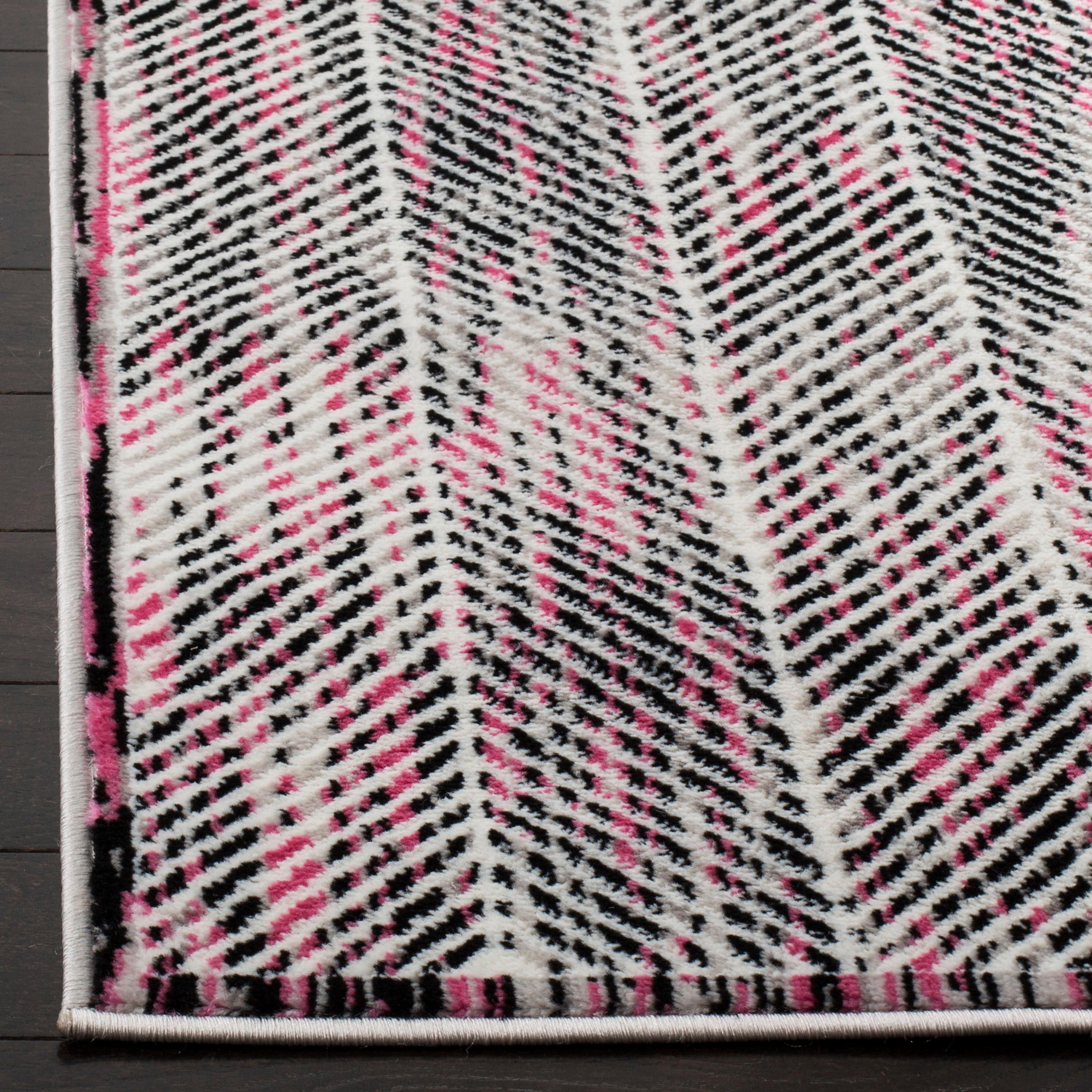 SAFAVIEH Skyler Catriona Striped Area Rug, Grey/Pink, 4' x 6'