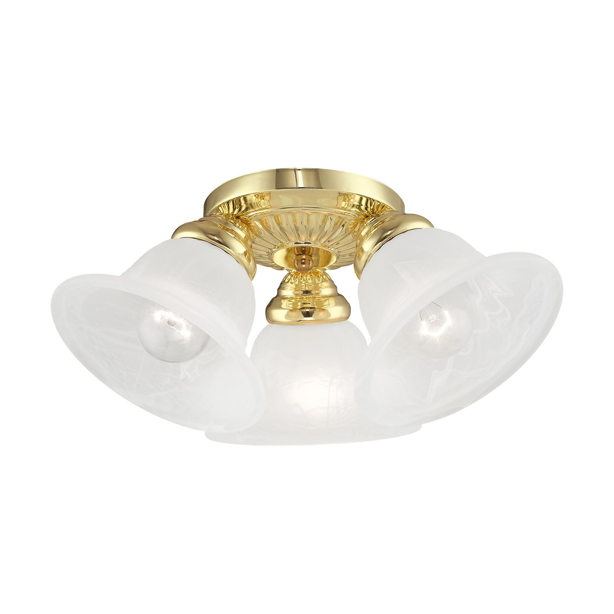 Livex Lighting Edgemont 3 - Light Flush Mount in  Polished Brass