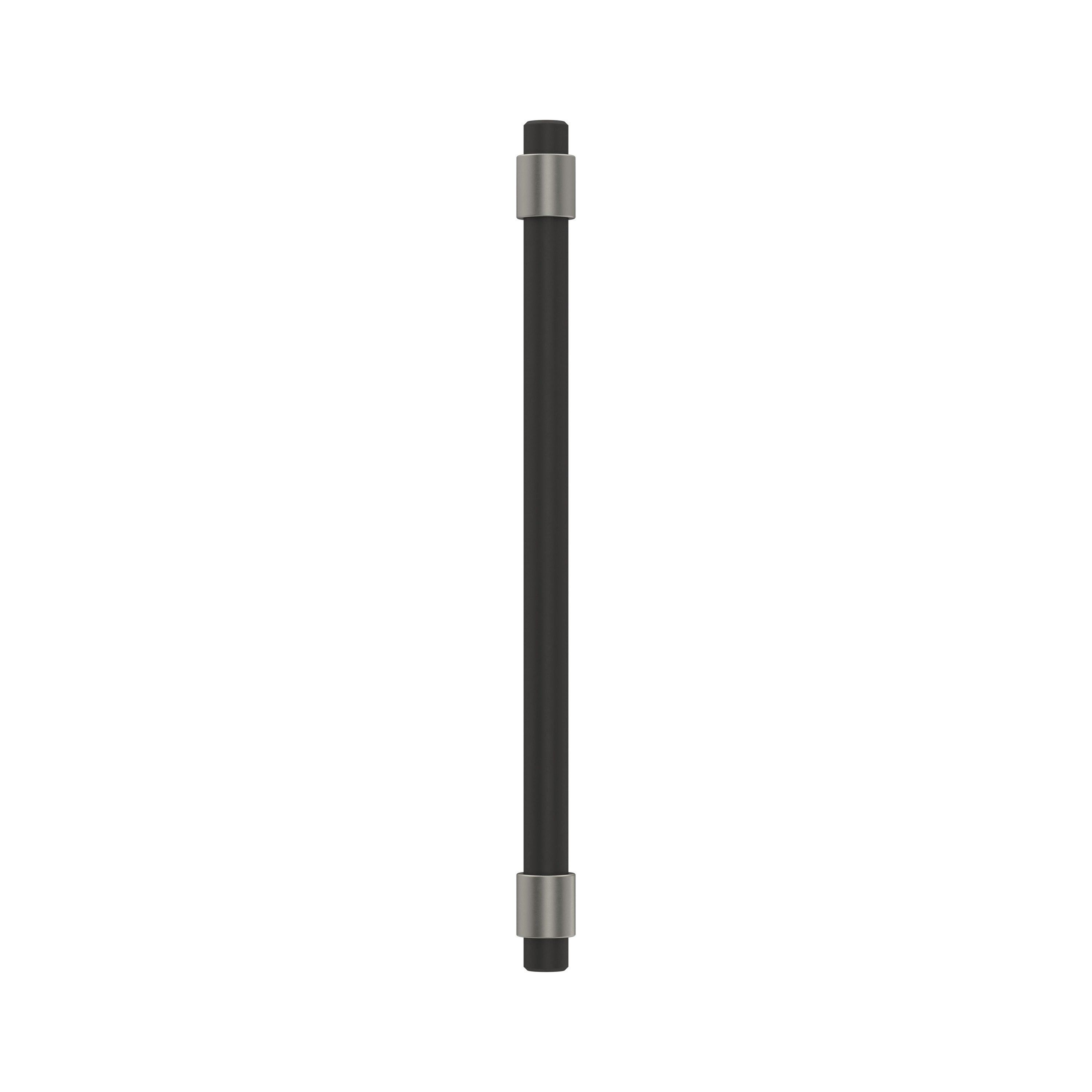 Amerock Mergence 6-5/16 inch (160mm) Center-to-Center Matte Black/Satin Nickel Cabinet Pull