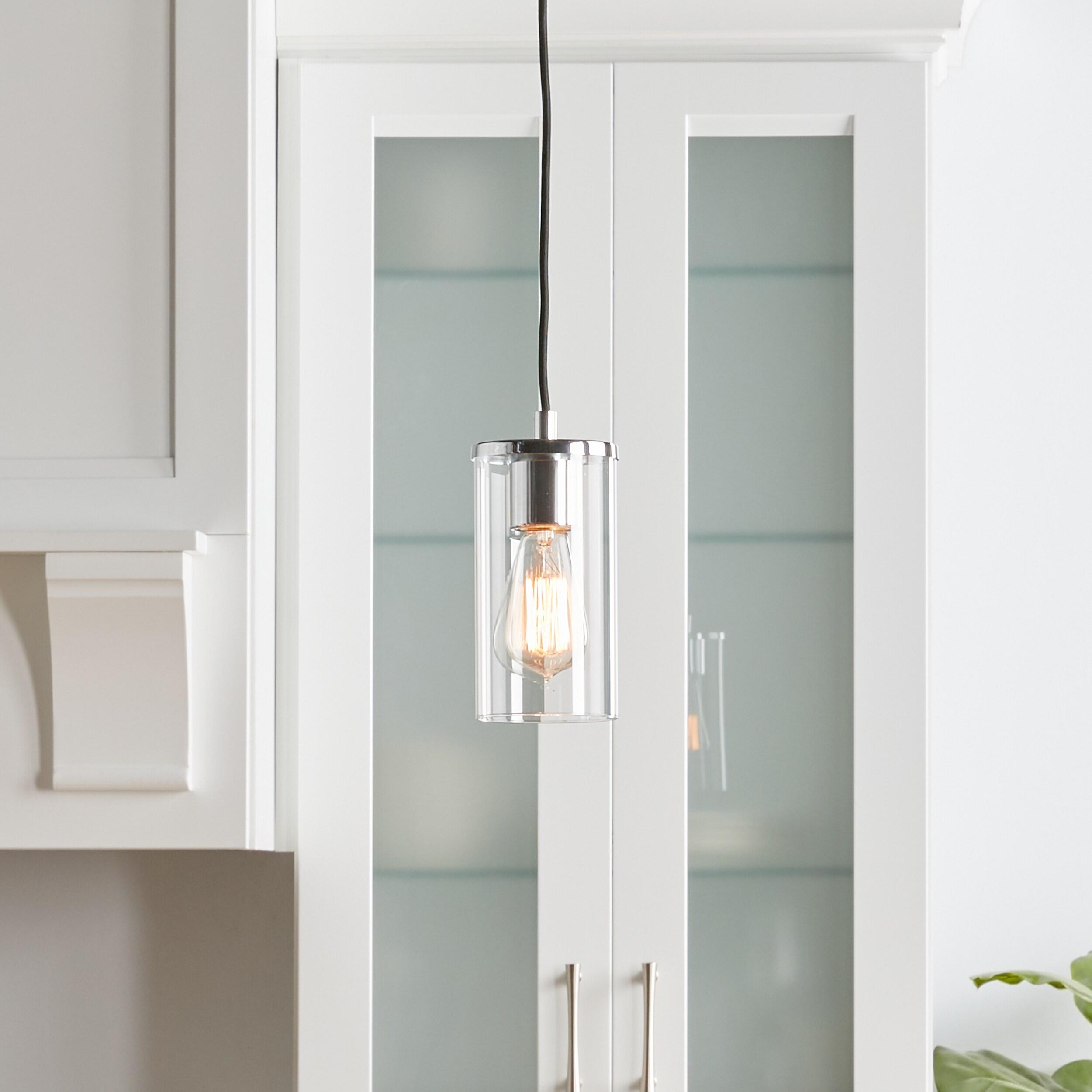 Zire Chrome Mini Pendant Light with Clear Glass Shade