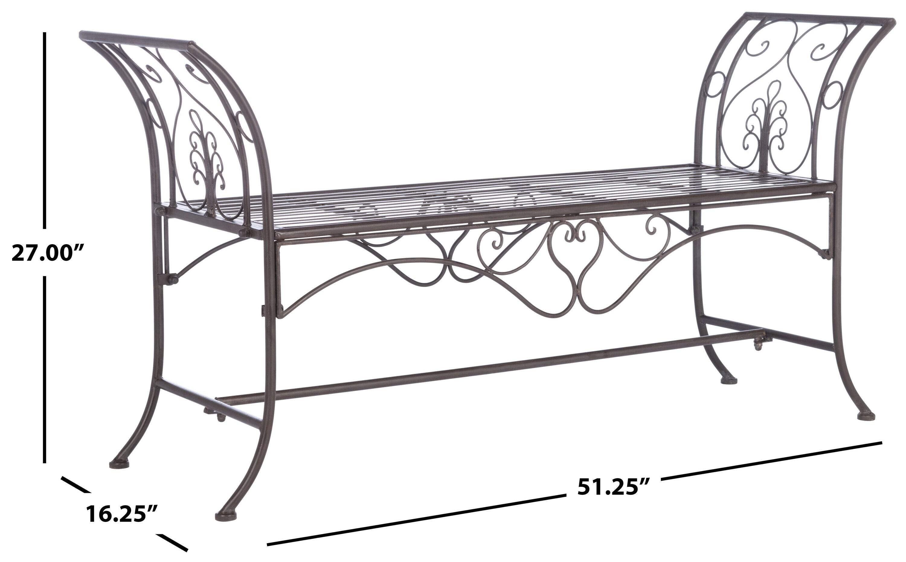 Adina Bench - Outdoor - PAT5016 - Rustic Brown - Safavieh